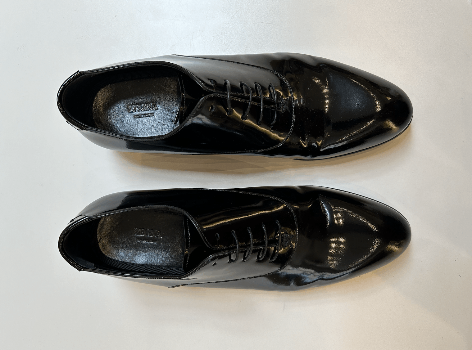 Ermenegildo Zegna Zegna Black Patent Leather Vienna Oxford Shoes Size US 11 / EU 44 - 3 Thumbnail