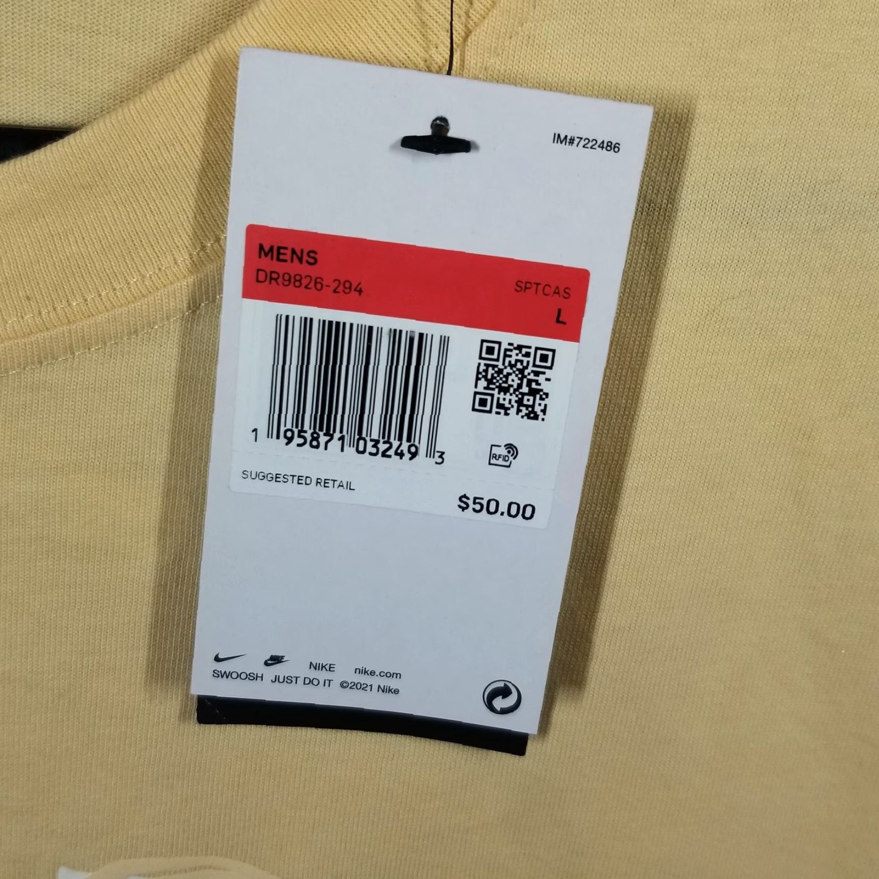 Nike Nike T-Shirt Mens Large Short Sleeve Graphic Print Summer Streetwear Pale Vanilla Size US L / EU 52-54 / 3 - 4 Thumbnail