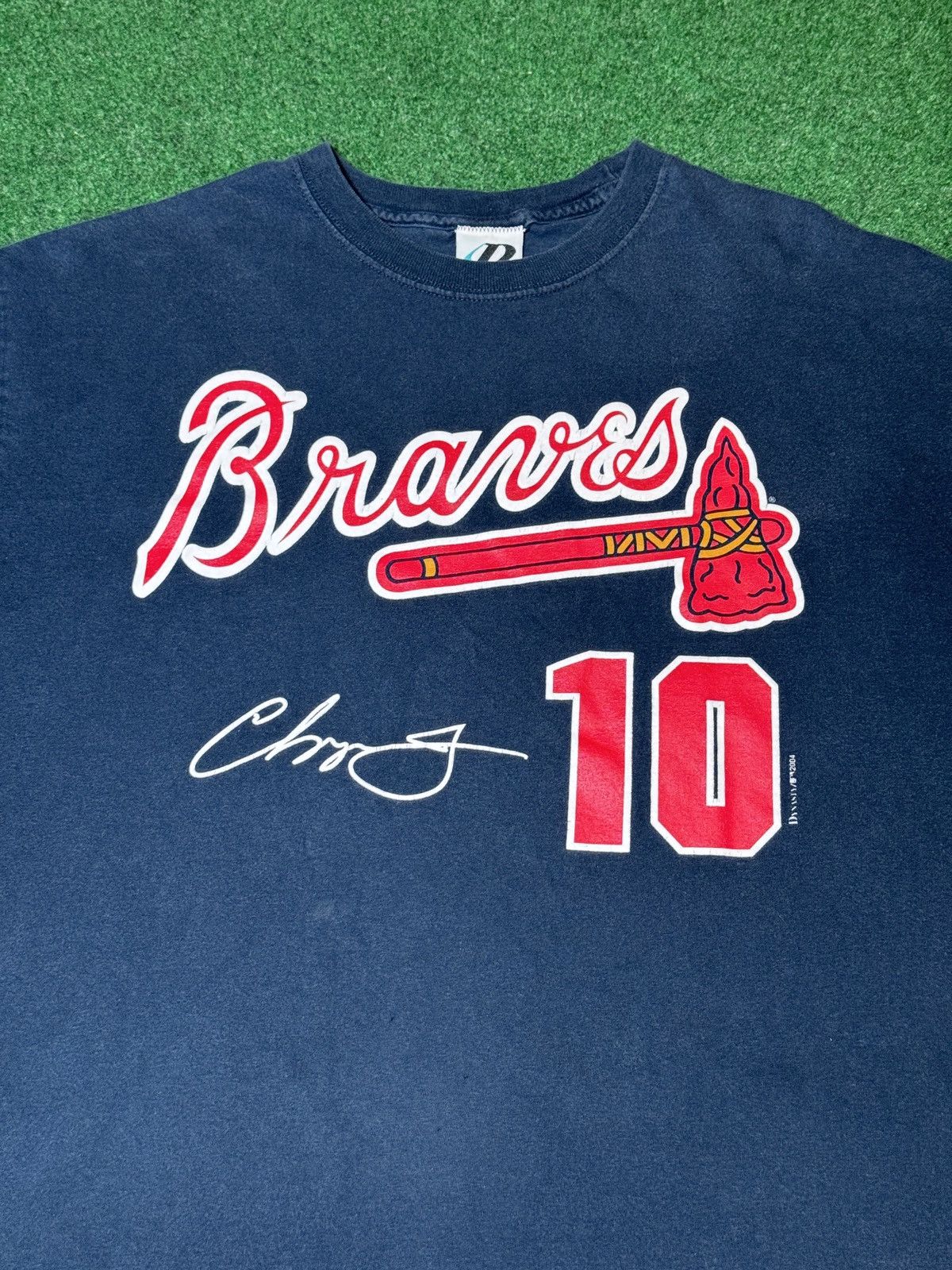 MLB × Vintage Vintage 90s Y2K Chipper Jones Atlanta Braves #10 T Shirt Size US L / EU 52-54 / 3 - 2 Thumbnail