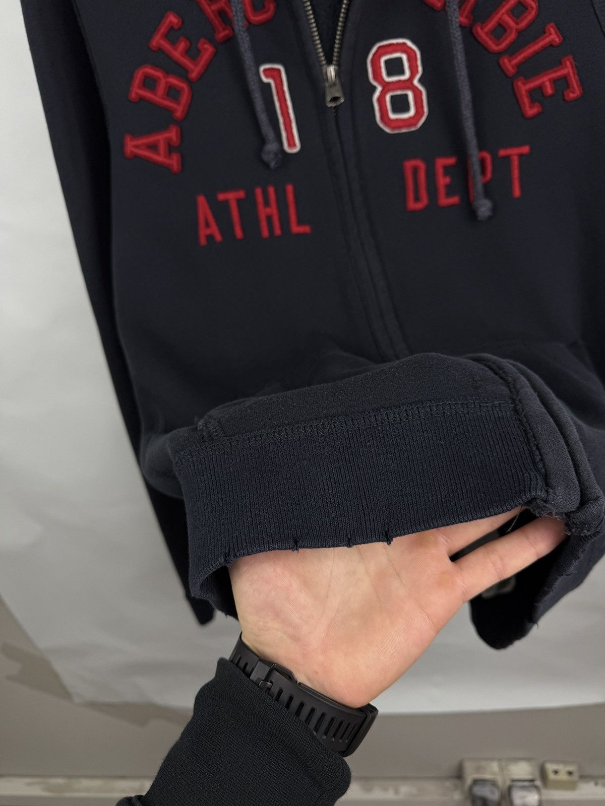 Abercrombie & Fitch 🇺🇸 Y2K Abercrombie Fitch Distressed Hoodie Opium Style Rare Size US L / EU 52-54 / 3 - 8 Thumbnail