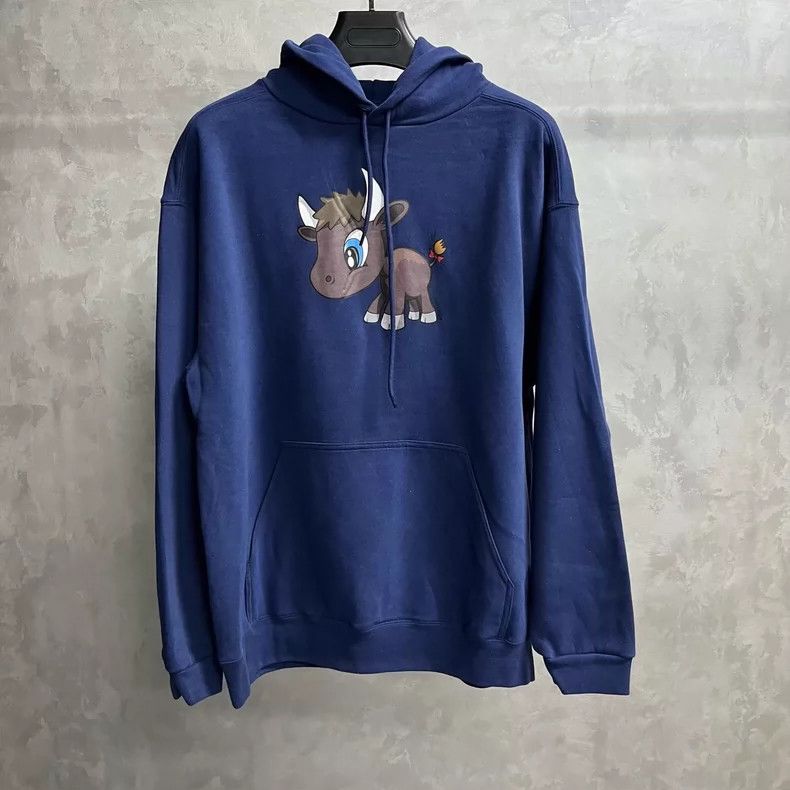 Balenciaga Balenciaga Blue calf cartoon print hooded sweatshirt 2505-N Size US M / EU 48-50 / 2 - 1 Thumbnail
