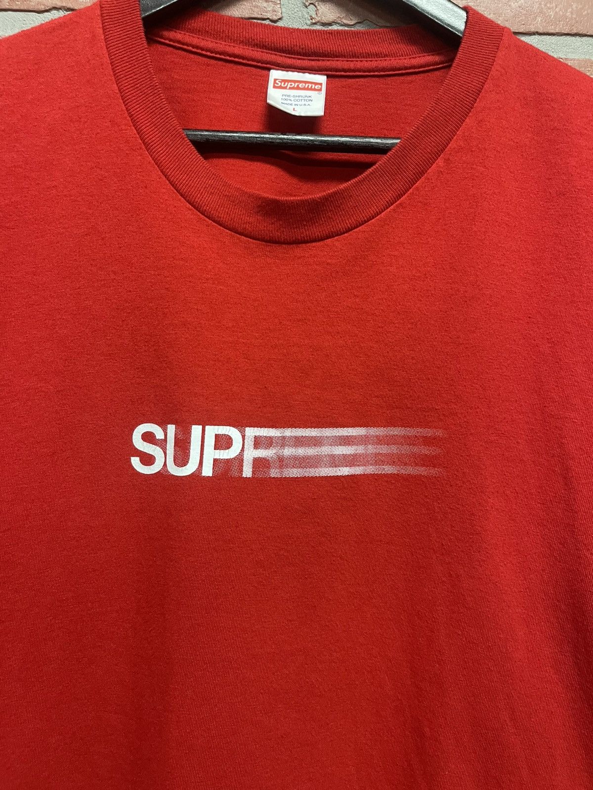 Supreme Size L - Supreme Motion Tee Red Gently Used Size US L / EU 52-54 / 3 - 4 Thumbnail