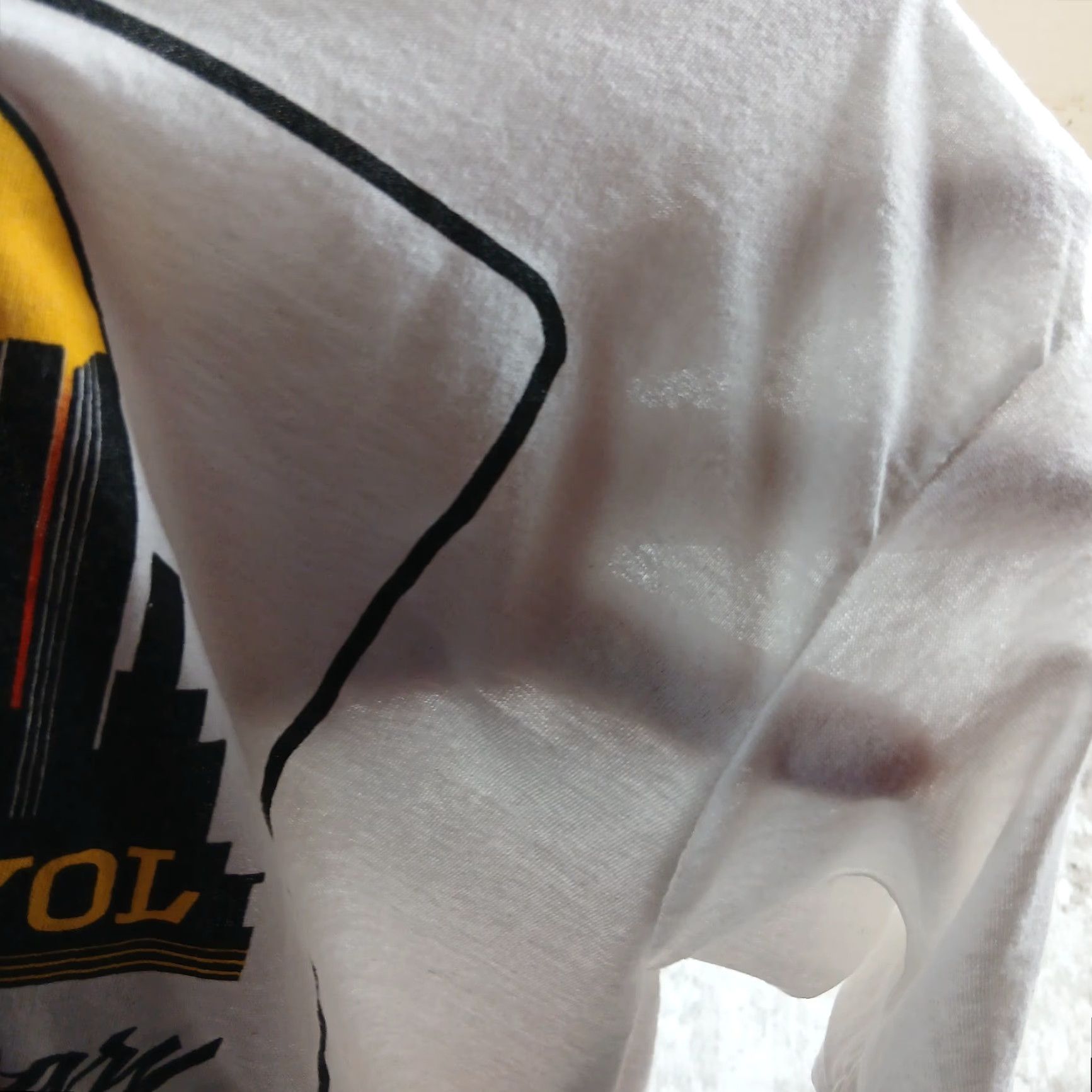 Fruit Of The Loom VINTAGE Stitch T Shirt Mens Large White Paper Thin Screen Stars Shirt 80s USA 1980s Size US L / EU 52-54 / 3 - 5 Thumbnail