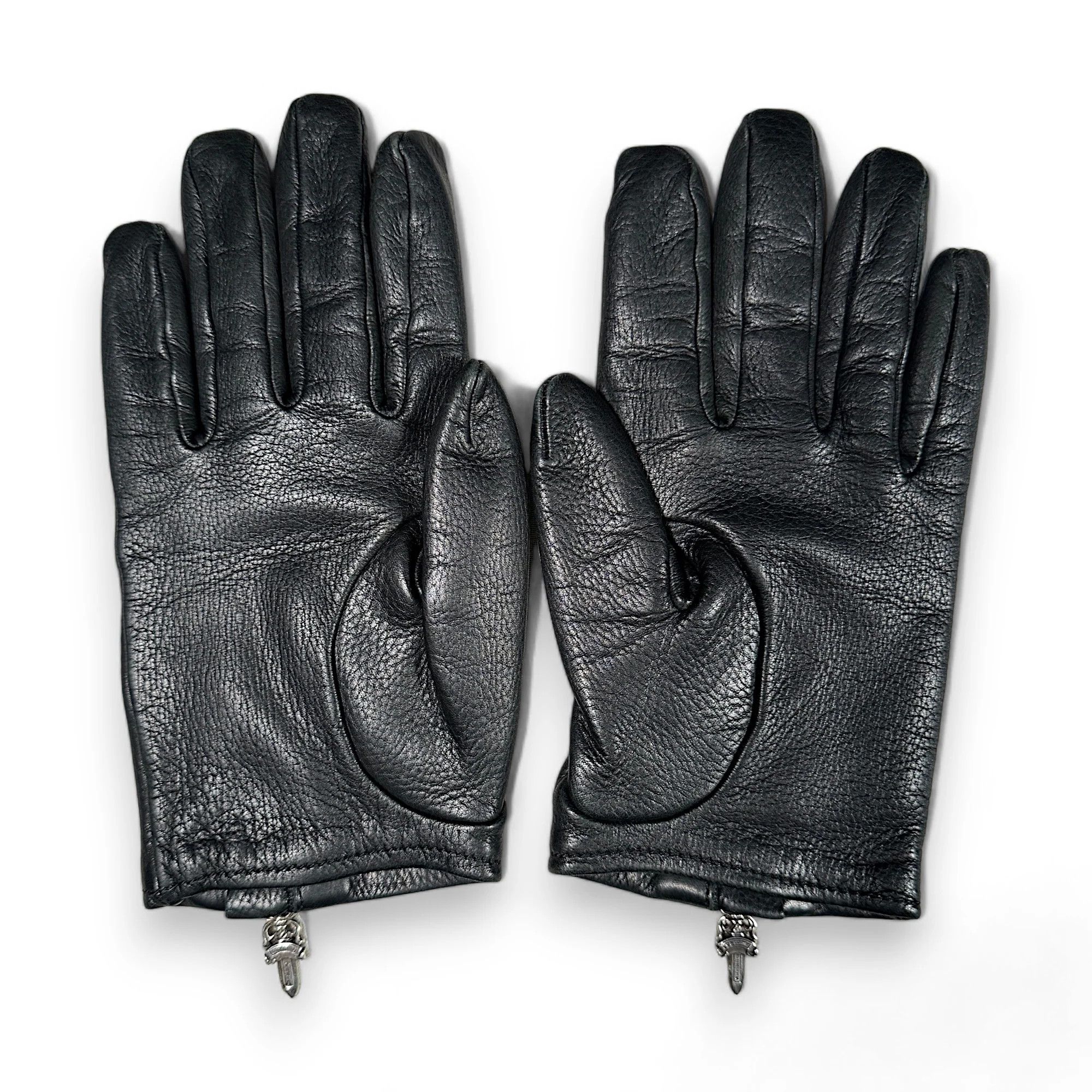 Chrome Hearts Black Leather Zipper Gloves Size ONE SIZE - 2 Thumbnail