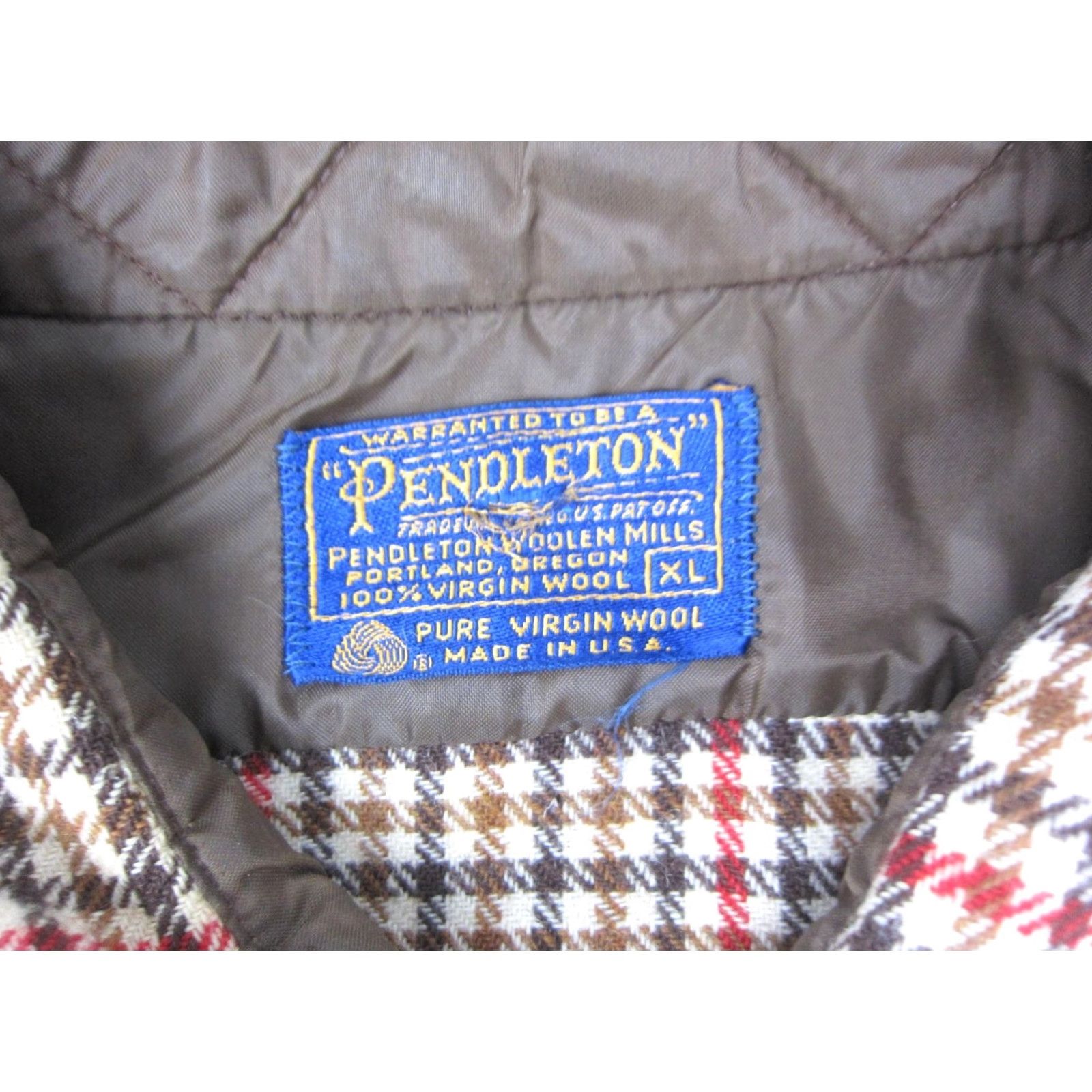 Pendleton VINTAGE Pendleton Shirt Mens XL Brown Wool Made in USA 50s 60s Plaid Button-Up Long Sleeve Collared Retro Classic Outdoor Workwear 90s Mens Size US XL / EU 56 / 4 - 3 Thumbnail