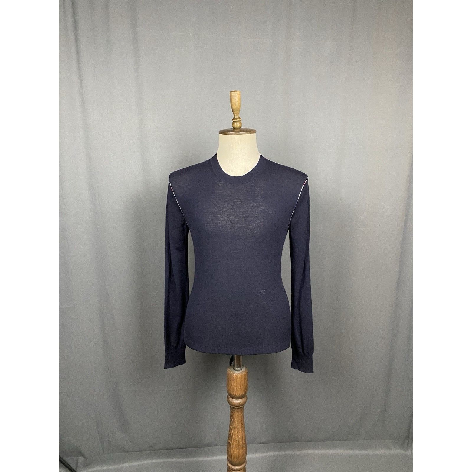 Celine Celine Men's Blue Crewneck Wool Knitted Sweater Size S-M Size US S / EU 44-46 / 1 - 3 Thumbnail