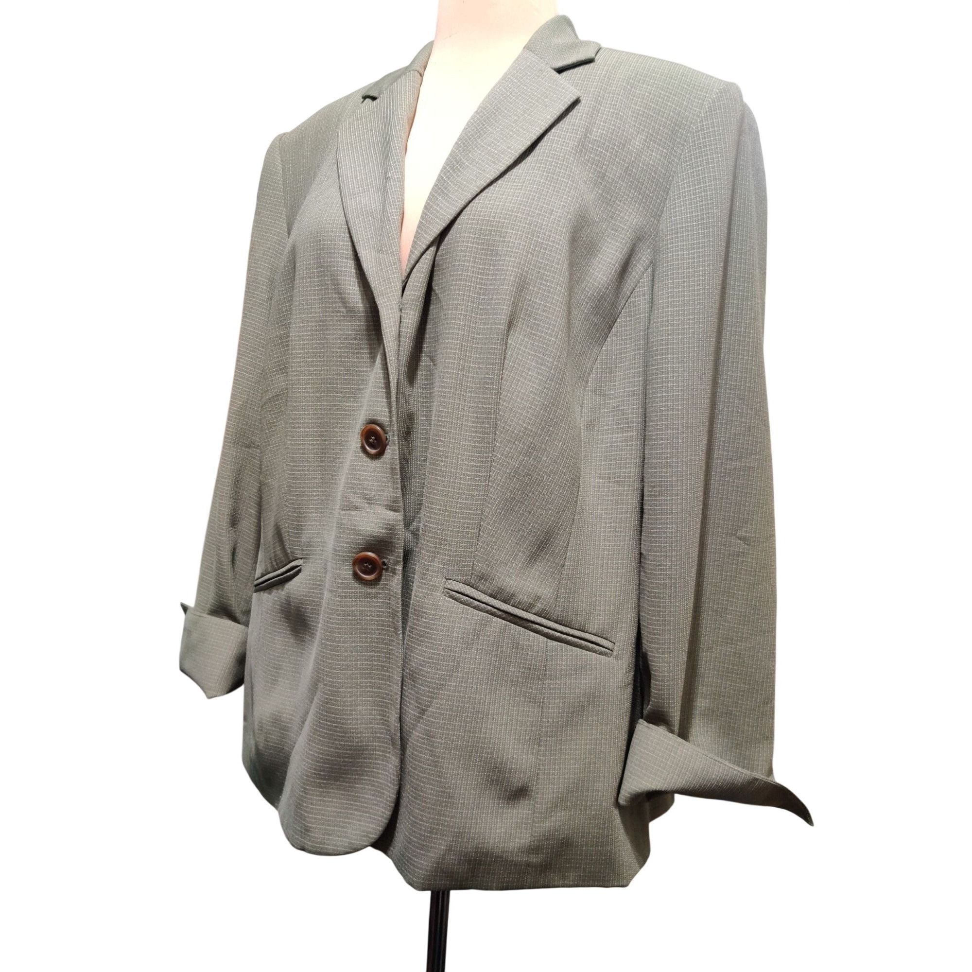 Vintage Vintage Evan Picone 20W Plus Size Green Microcheck Tailored Size XXL / US 16-18 / IT 52-54 - 11 Thumbnail