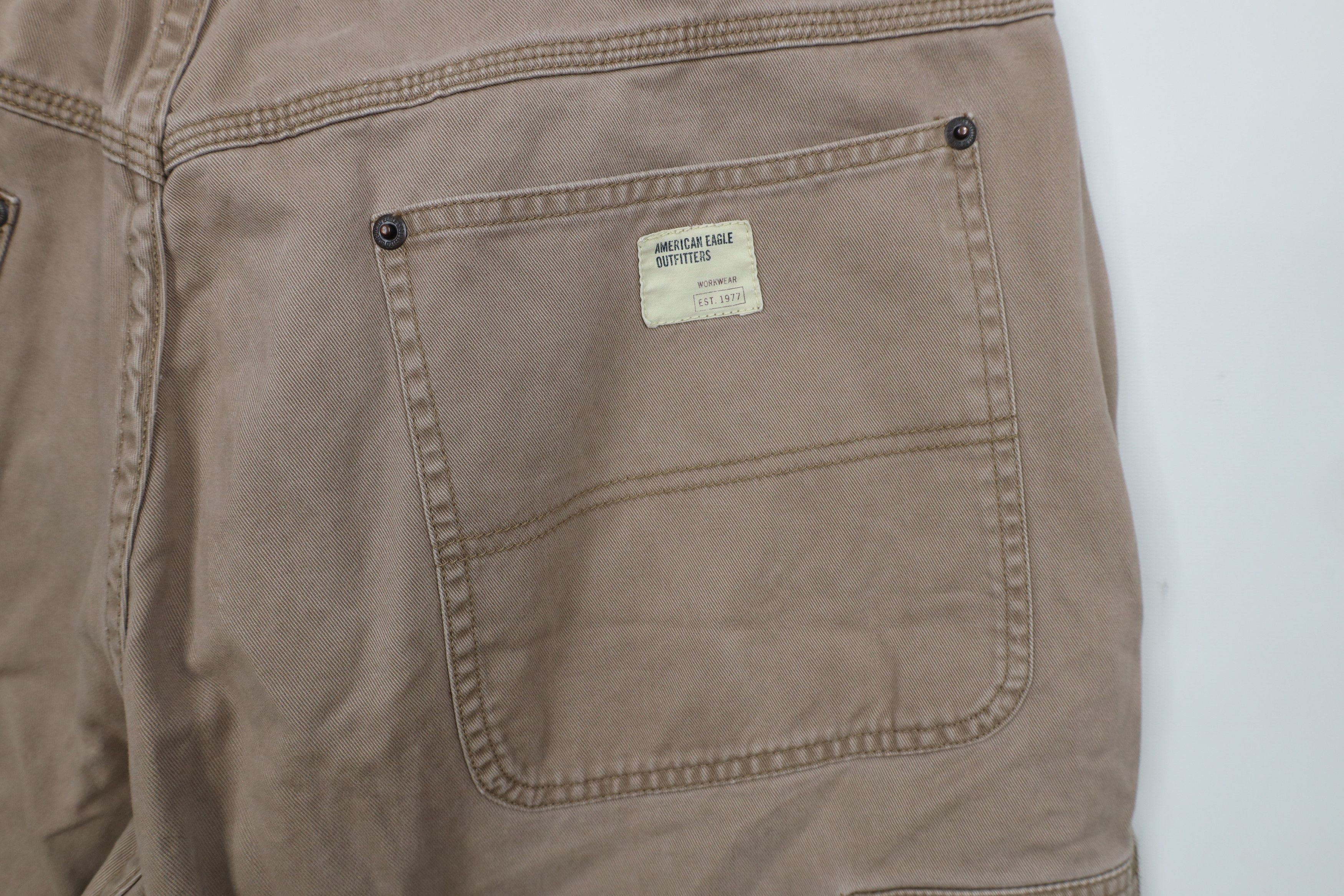 American Eagle Outfitters × Vintage Vintage 90s Y2K American Eagle Wide Leg Dungaree Pants Brown Size US 36 / EU 52 - 12 Thumbnail