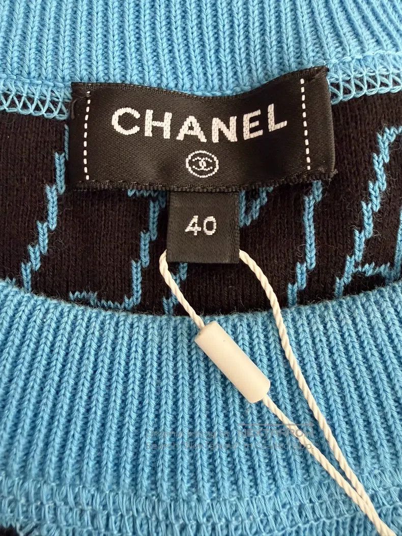 Chanel Chanel High-end handicraft workshop blue letter graffiti p Size S / US 4 / IT 40 - 4 Thumbnail