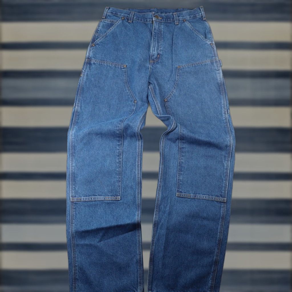 Carhartt VINTAGE Carhartt Baggy Denim Double Knee Carpenter Pants Men 34 Blue DST B73-DST Size US 34 / EU 50 - 1 Thumbnail