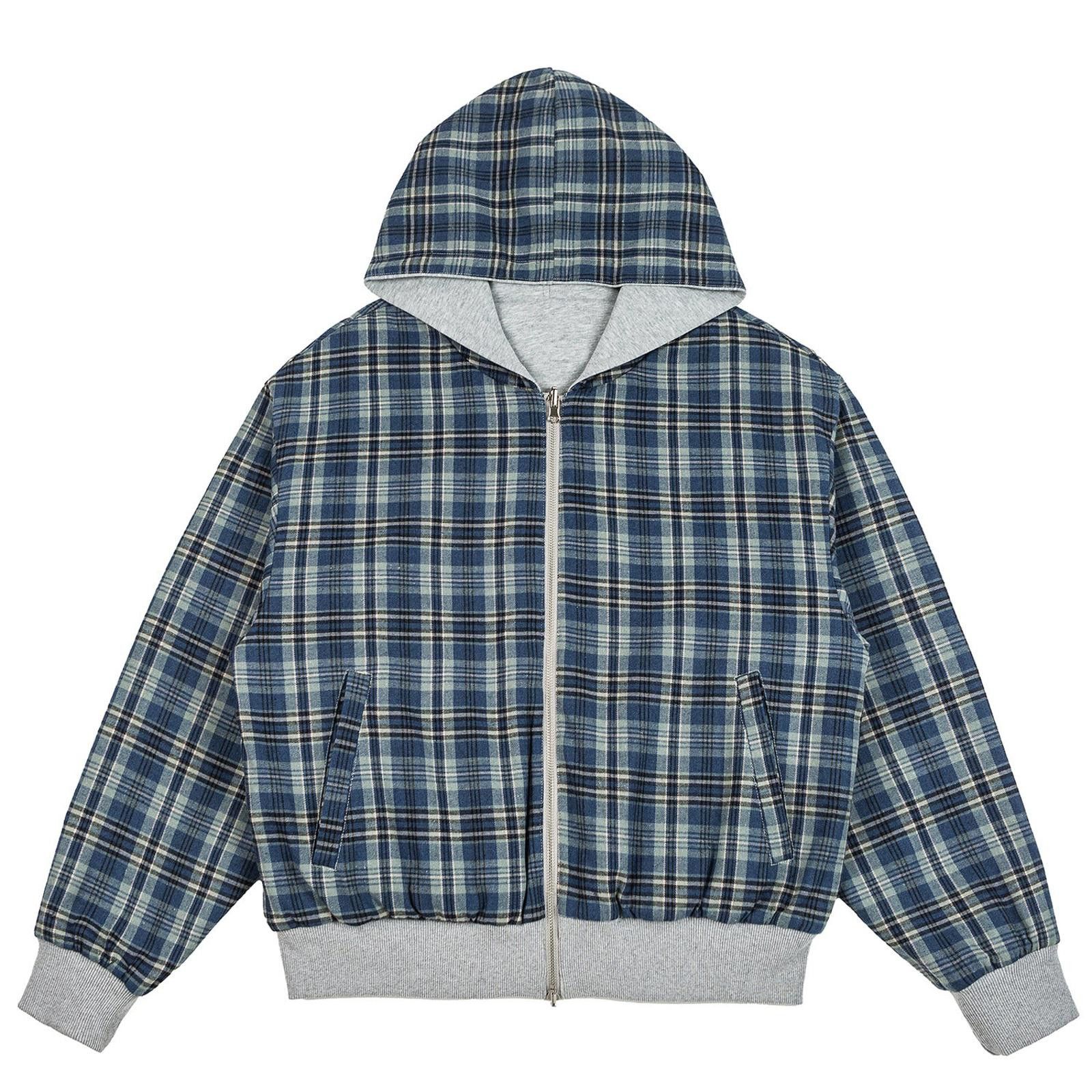 Other Reversible Plaid Hooded Zip Jacket | Grey Fleece Size US L / EU 52-54 / 3 - 2 Thumbnail