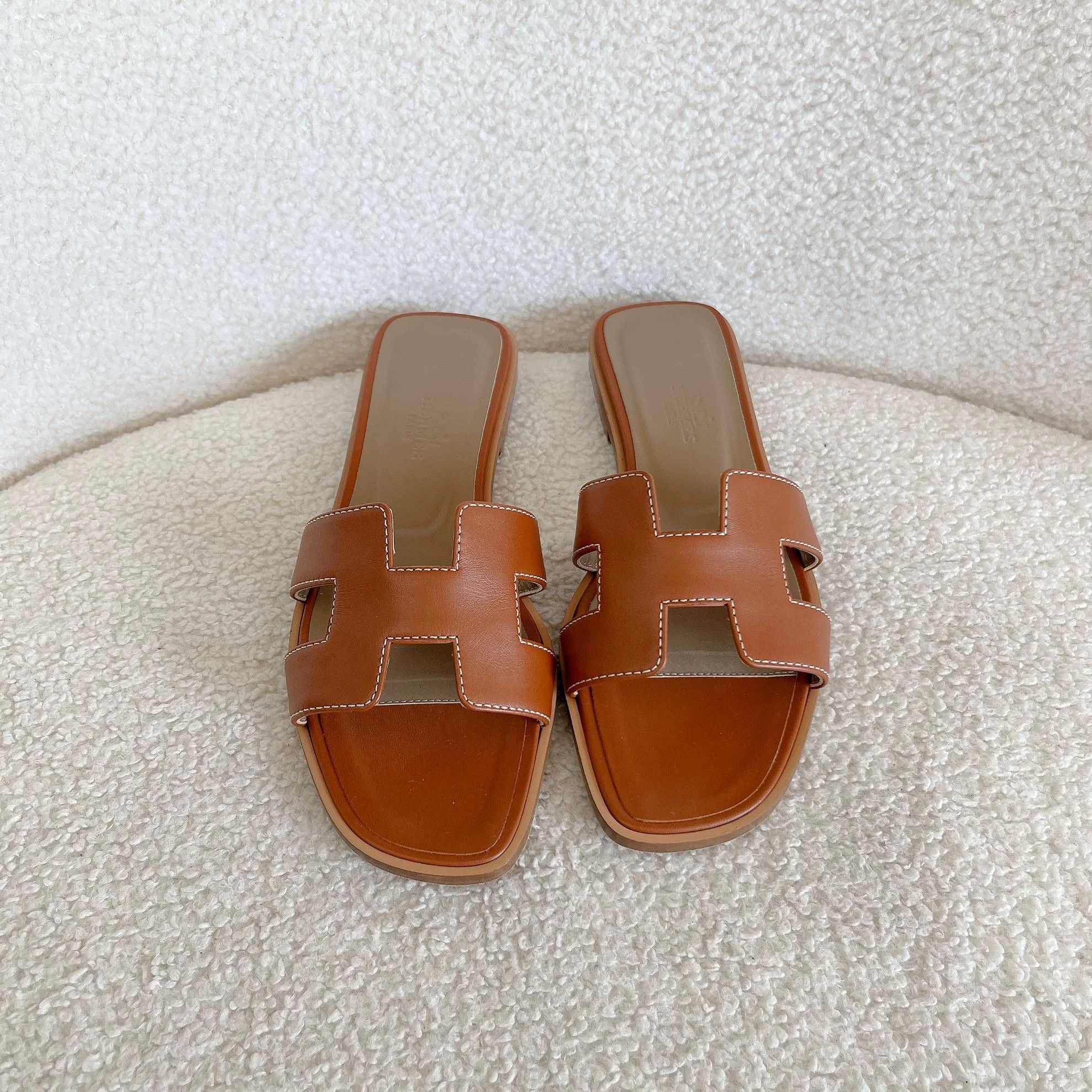 Hermes Hermes Oran Brown H Slipper 36 Size US 5 / IT 35 - 2 Thumbnail