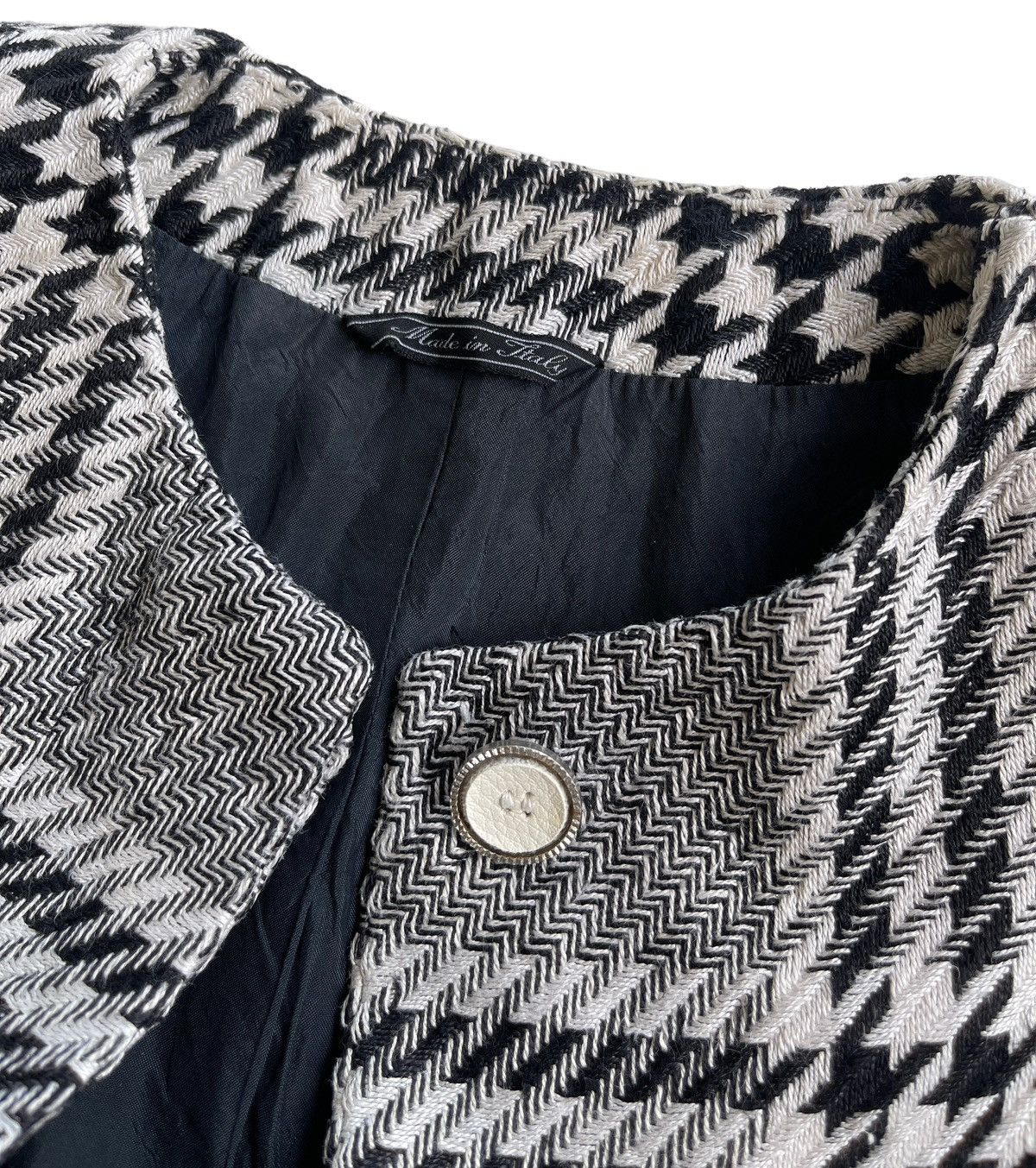 Versace G.Versace Houndstooth Mandarin Women Coat Size S / US 4 / IT 40 - 9 Thumbnail