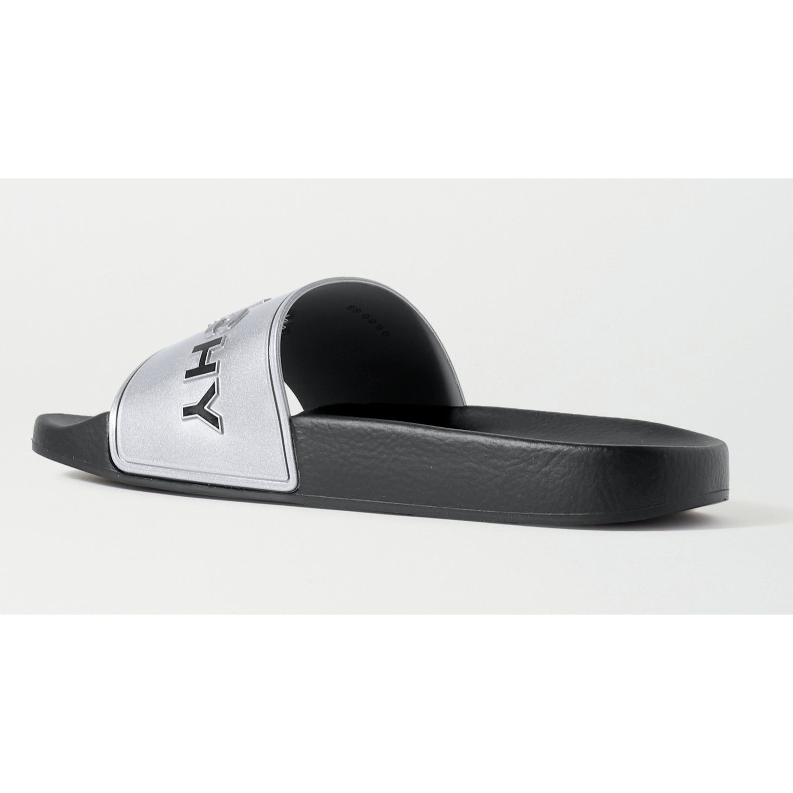 Givenchy Givenchy Silver Rubber Black Logo Print Slide On Pool Sandal Size US 8 / IT 38 - 7 Thumbnail