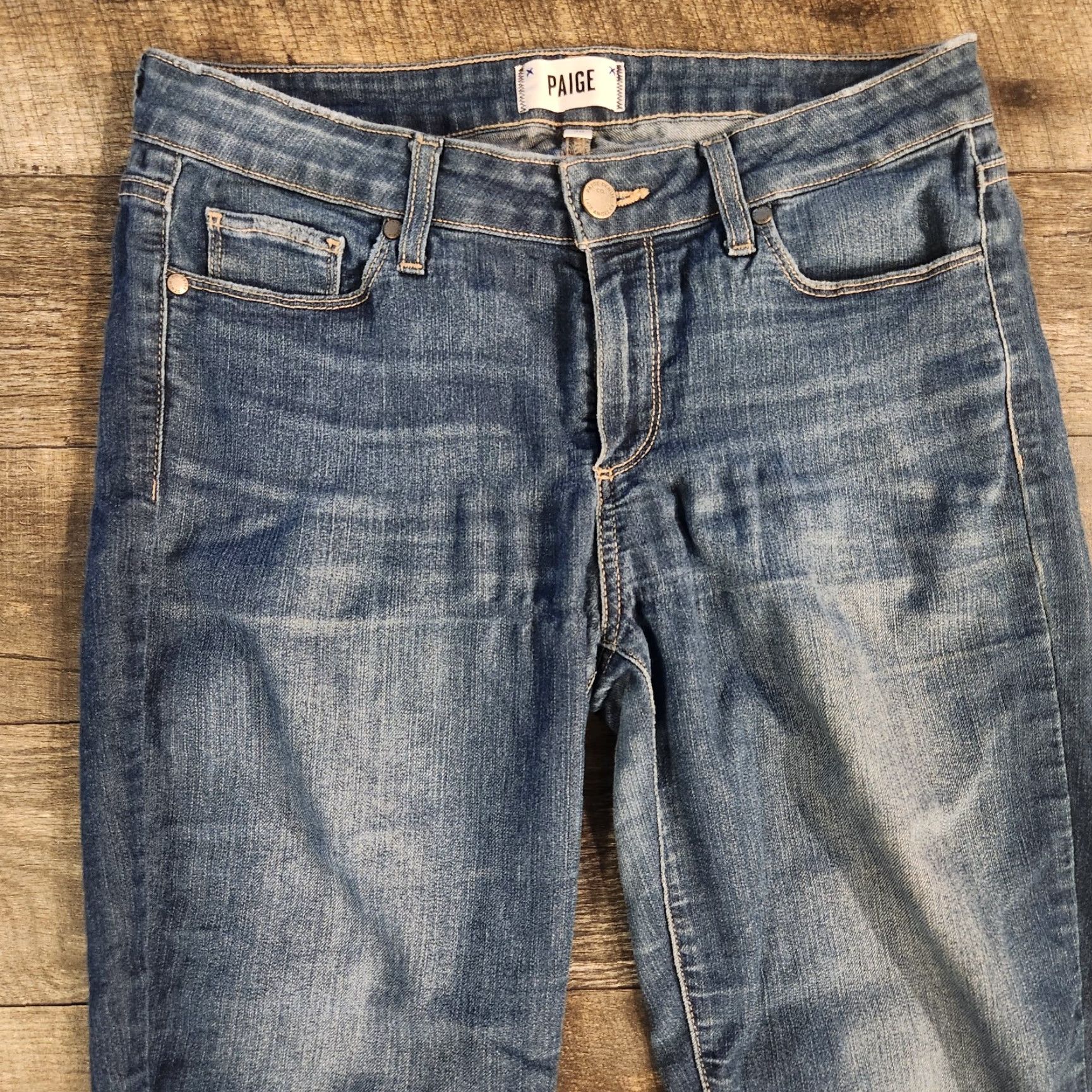 Paige Paige Kylie Crop Jeans Womens 30 Dark Wash Mid Rise Denim Casual Jeans Womens Size 30 Blue Size 30" / US 8 / IT 44 - 3 Thumbnail