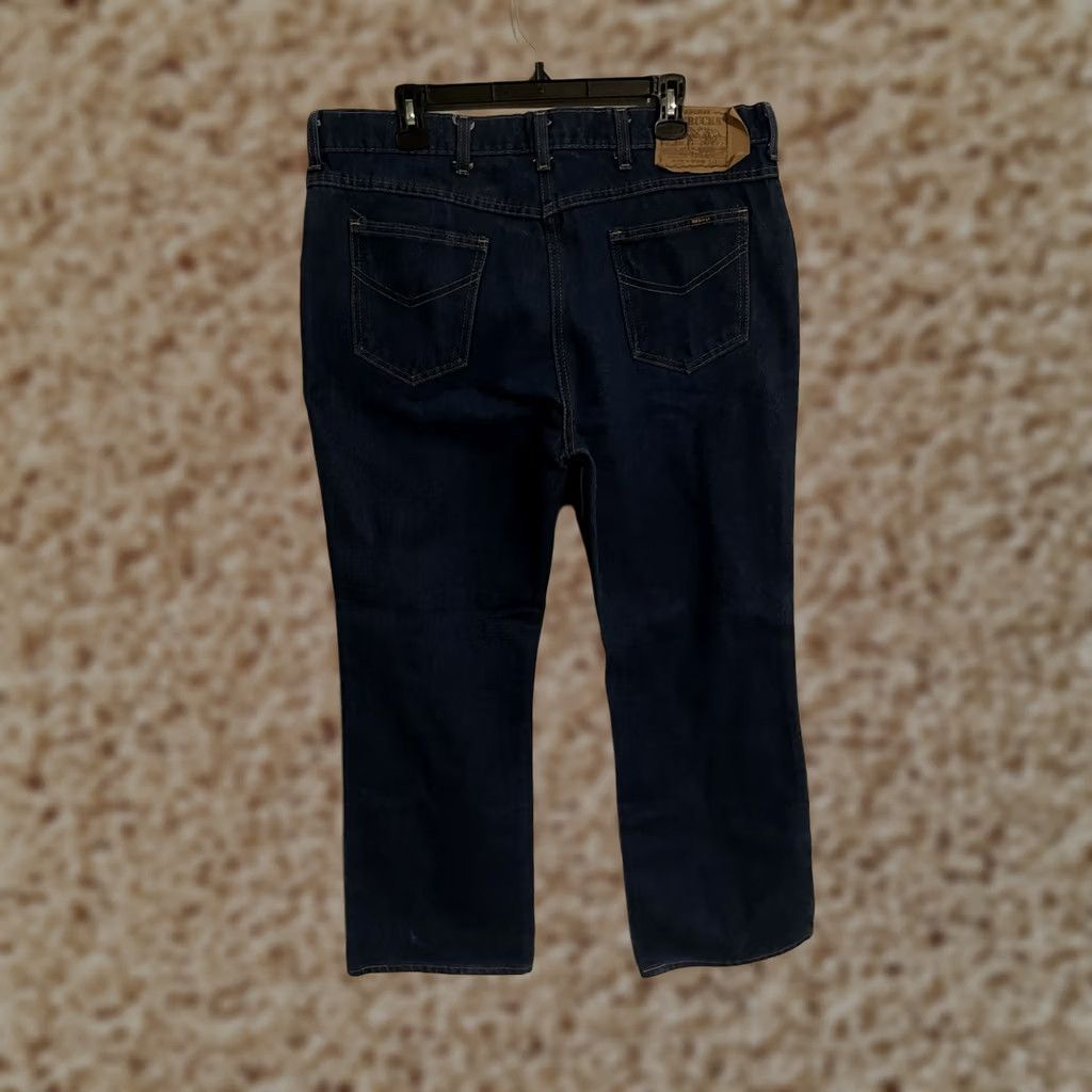 Vintage VINTAGE Roebucks Sears Made in USA Straight Denim Jeans - Men's 38x30 Blue Cotton 5-Pocket Design USA 1980s Mens Regular Jeans Size US 38 / EU 54 - 1 Thumbnail