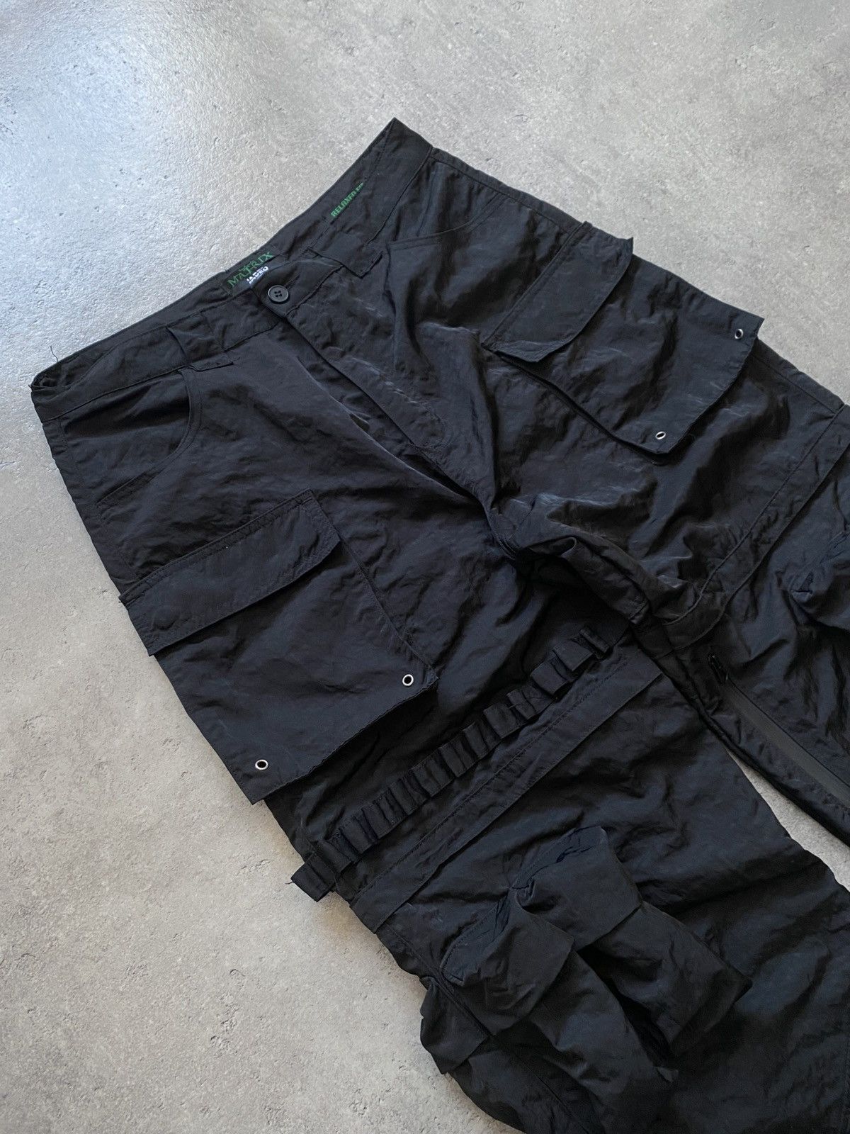 Jaded London Jaded London x Matrix Cargo Nylon Black Pants Size US 32 / EU 48 - 2 Thumbnail