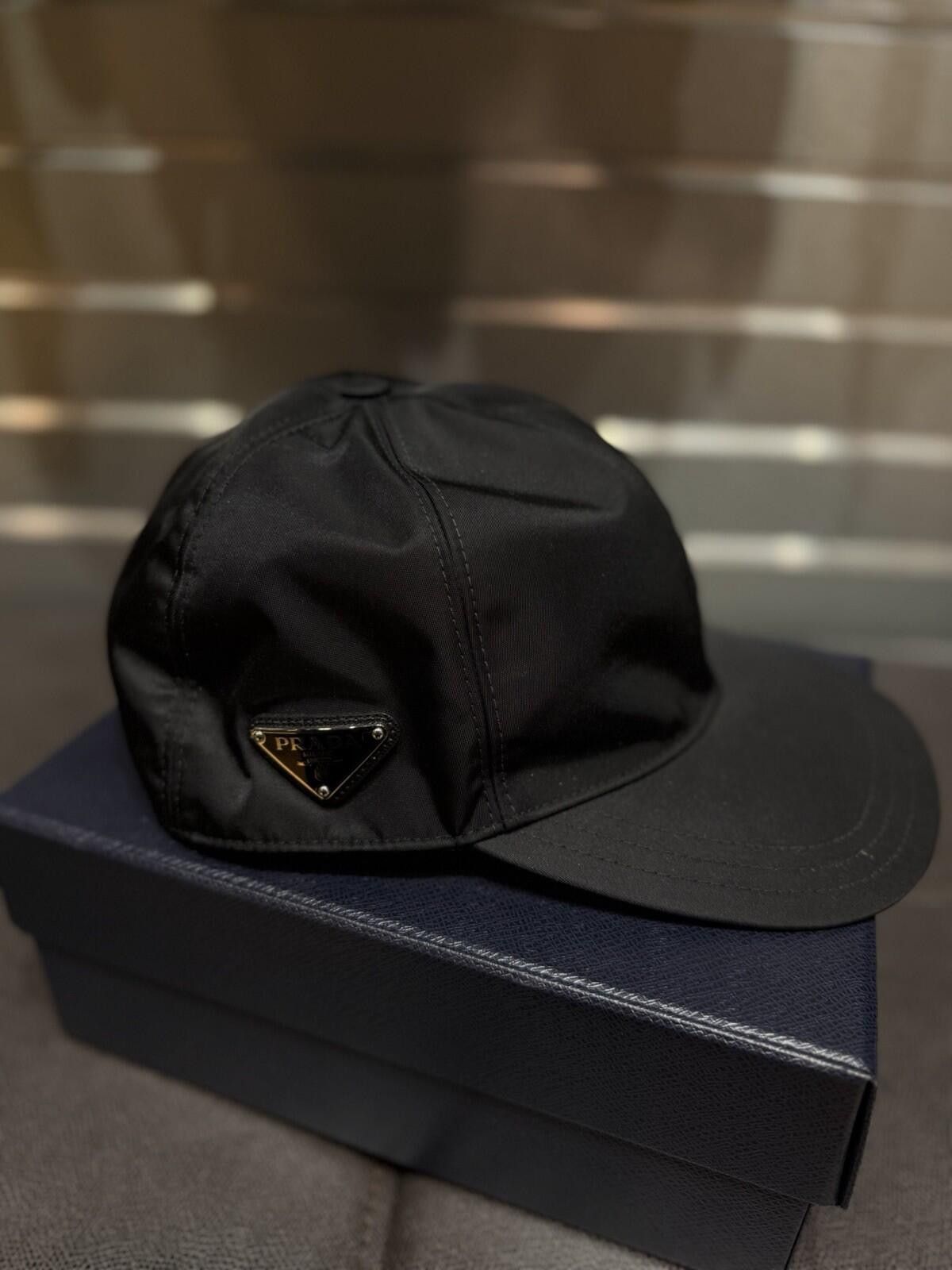 Prada Prada Re-Nylon Baseball Cap Unisex Black Size XL W Box Size ONE SIZE - 1 Thumbnail