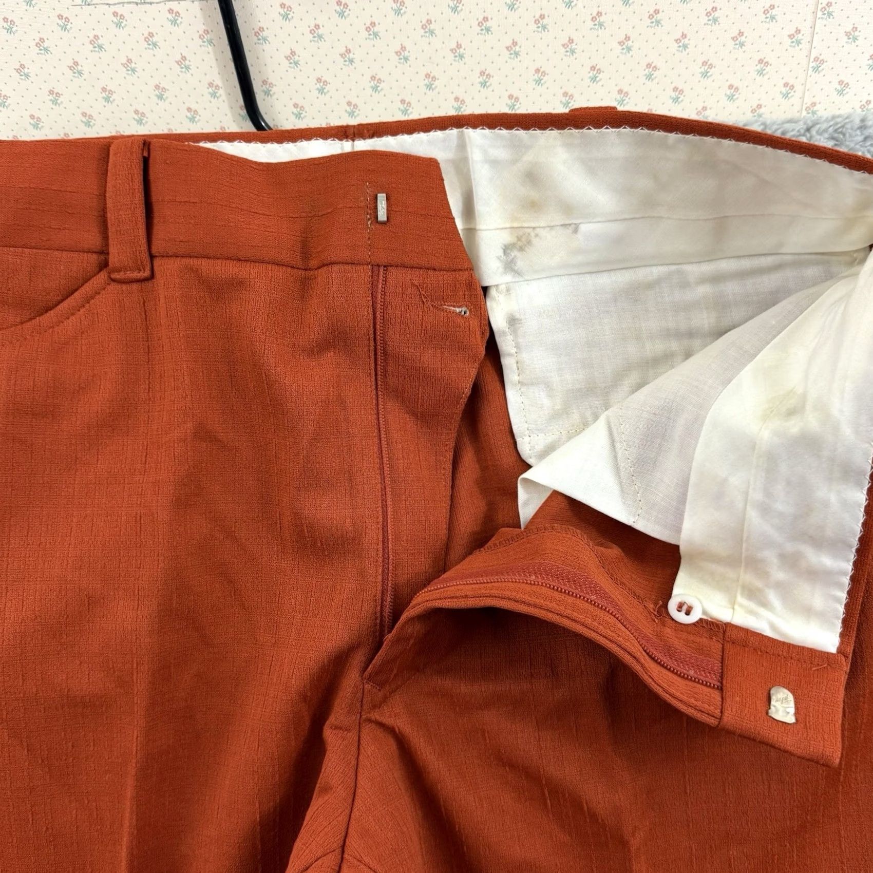 McGregor VINTAGE McGregor Pants Mens 36x38 Orange 70s Pleated Slacks Trouser Burnt NWT Size US 36 / EU 52 - 4 Thumbnail