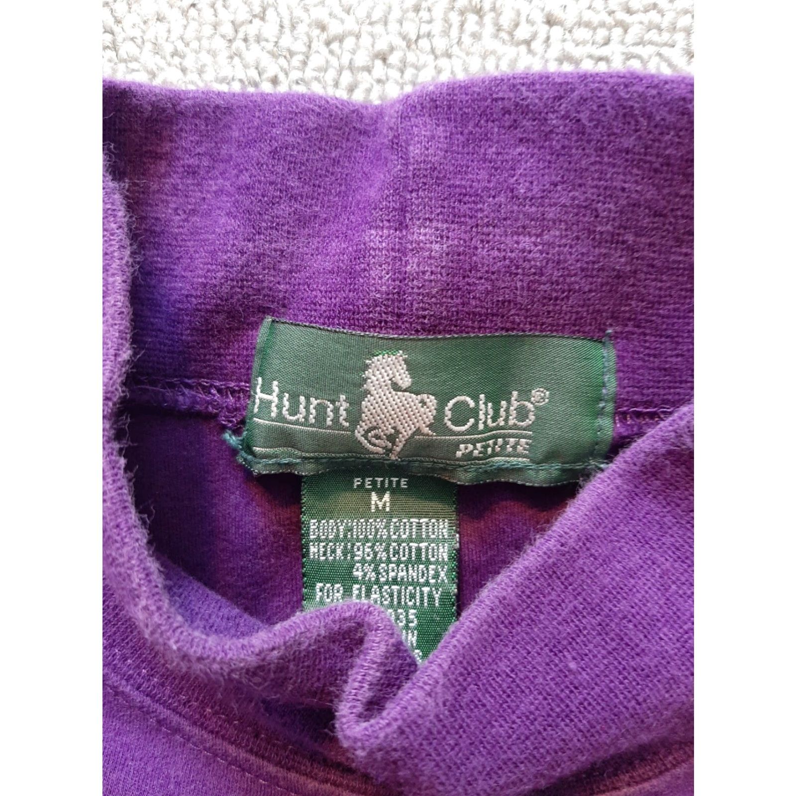Vintage Hunt Club Women's Petite Medium M P Purple Cotton Size M / US 6-8 / IT 42-44 - 2 Thumbnail