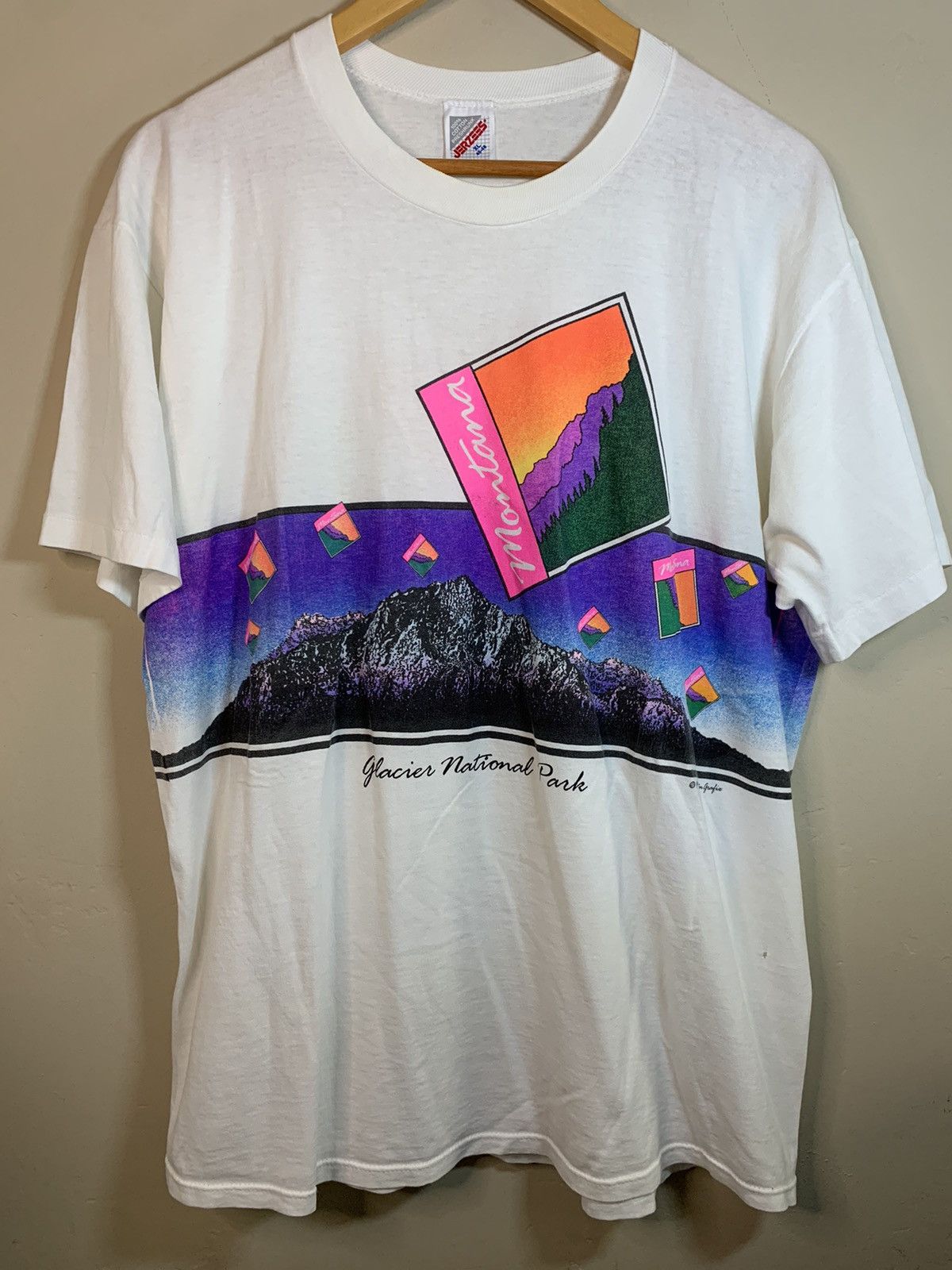 Vintage *RARE* Vintage 1991 Glacier National Park Montana Art Shirt Size US L / EU 52-54 / 3 - 1 Thumbnail