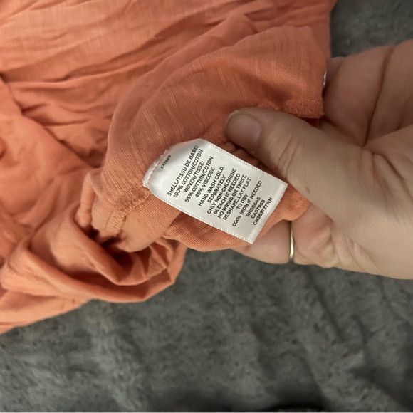 Nordstrom CASLON Eyelet Flutter Sleeves Orange Women's Top SZ 0x Size L / US 10 / IT 46 - 4 Thumbnail