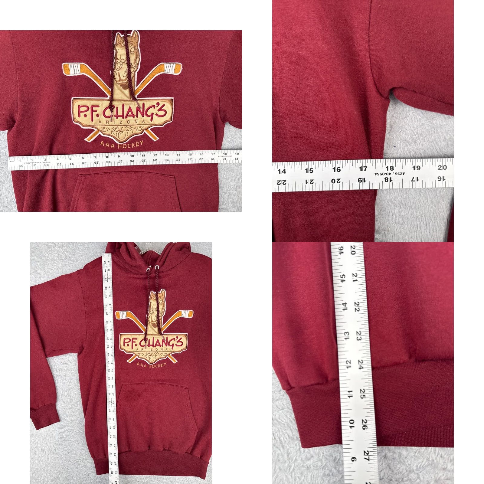 Vintage PF Changs Hoodie Adult Small Red Cotton Blend Long Sleeve Pullover with Logo for Men Size US S / EU 44-46 / 1 - 8 Thumbnail