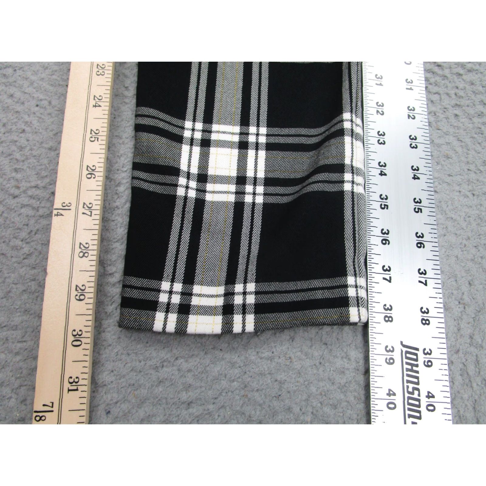 Trina Turk Trina Turk Pants Womens 2 Black White Plaid Straight Leg Dress Career Stretch Size 26" / US 2 / IT 38 - 2 Thumbnail