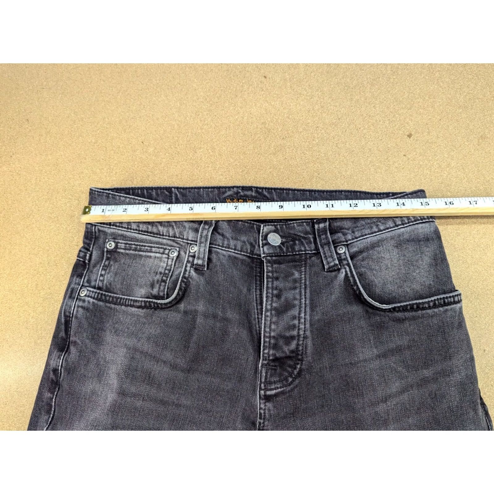 Nudie Jeans Nudie Jeans Grim Tim Mens 31x33 Denim Low Rise Gray Button Fly Jeans Mens Regular Size 31 Gray Denim Straight Pockets VINTAGE No Size US 31 - 6 Thumbnail