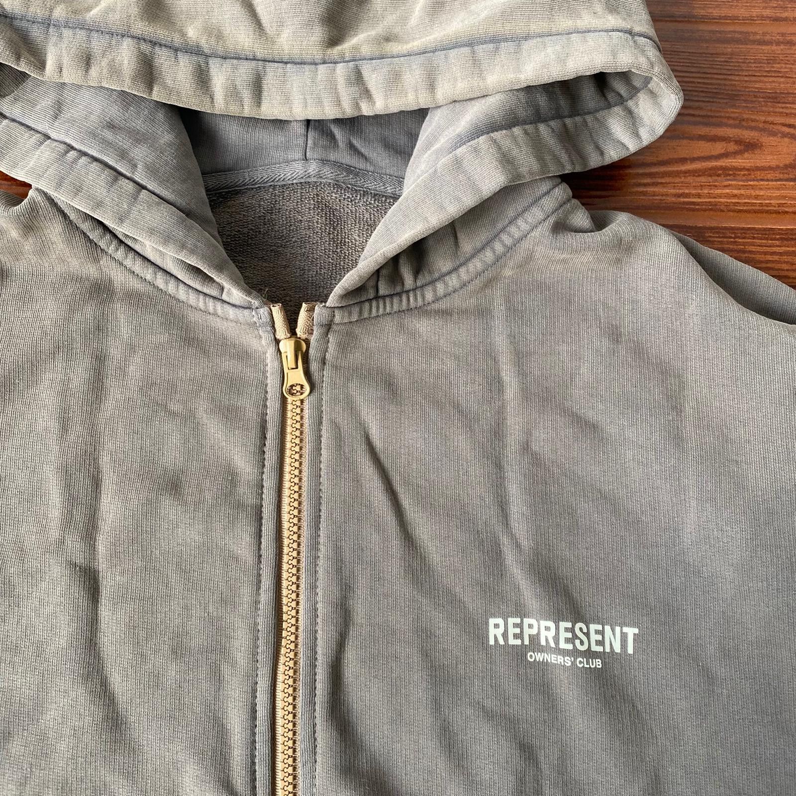 Represent Clo. 1 of 1 Washed Brown Owners Club Logo Oversized Zip Hoodie Size US S / EU 44-46 / 1 - 3 Thumbnail