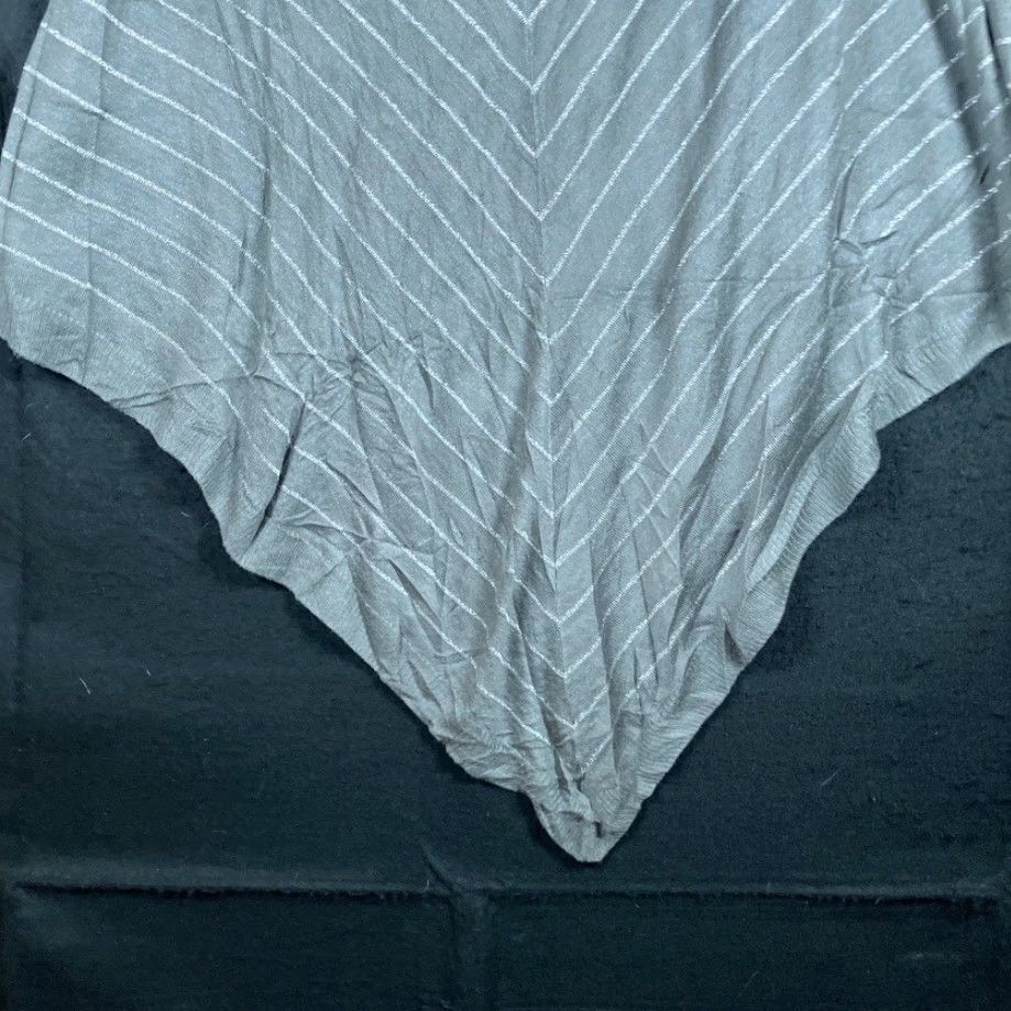 Vintage Chicos Womens Sweater Poncho Shawl Gray White Striped Lightweight L/XL Knit Pullover Casual Warm Size L / US 10 / IT 46 - 3 Thumbnail