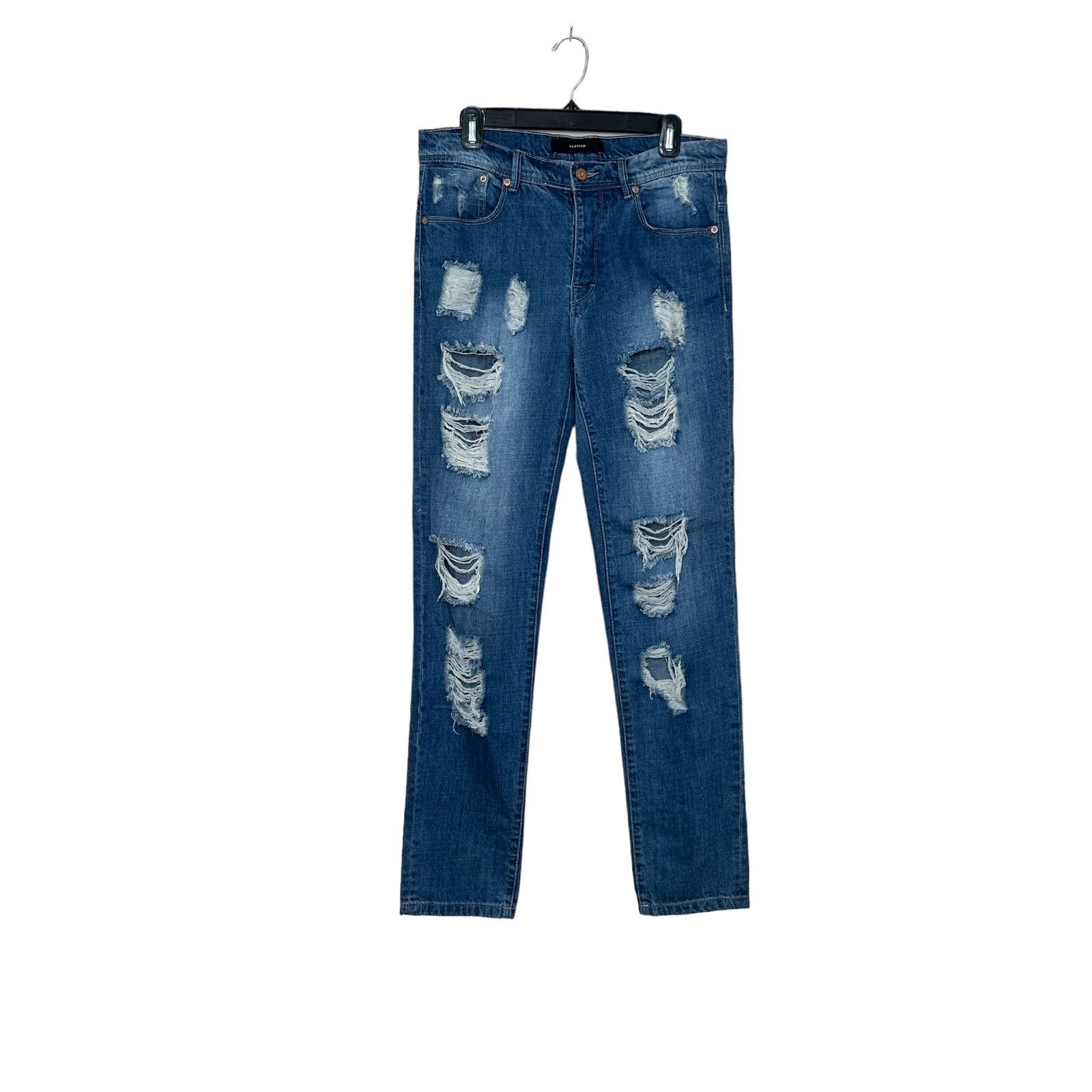 Stampd Stampd blue distressed straight leg jeans size 31 Size US 31 - 1 Thumbnail