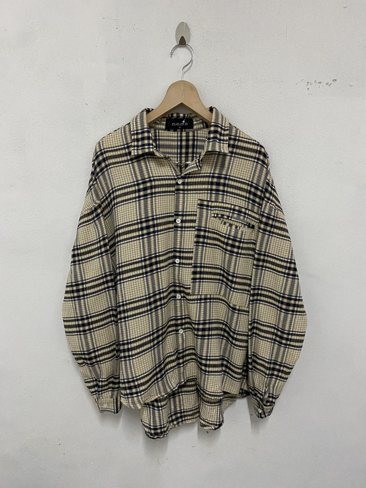 Japanese Brand × Vintage Vintage Neos Baggy Style Plaid Tartan Flannel Shirt Size M / US 6-8 / IT 42-44 - 2 Thumbnail