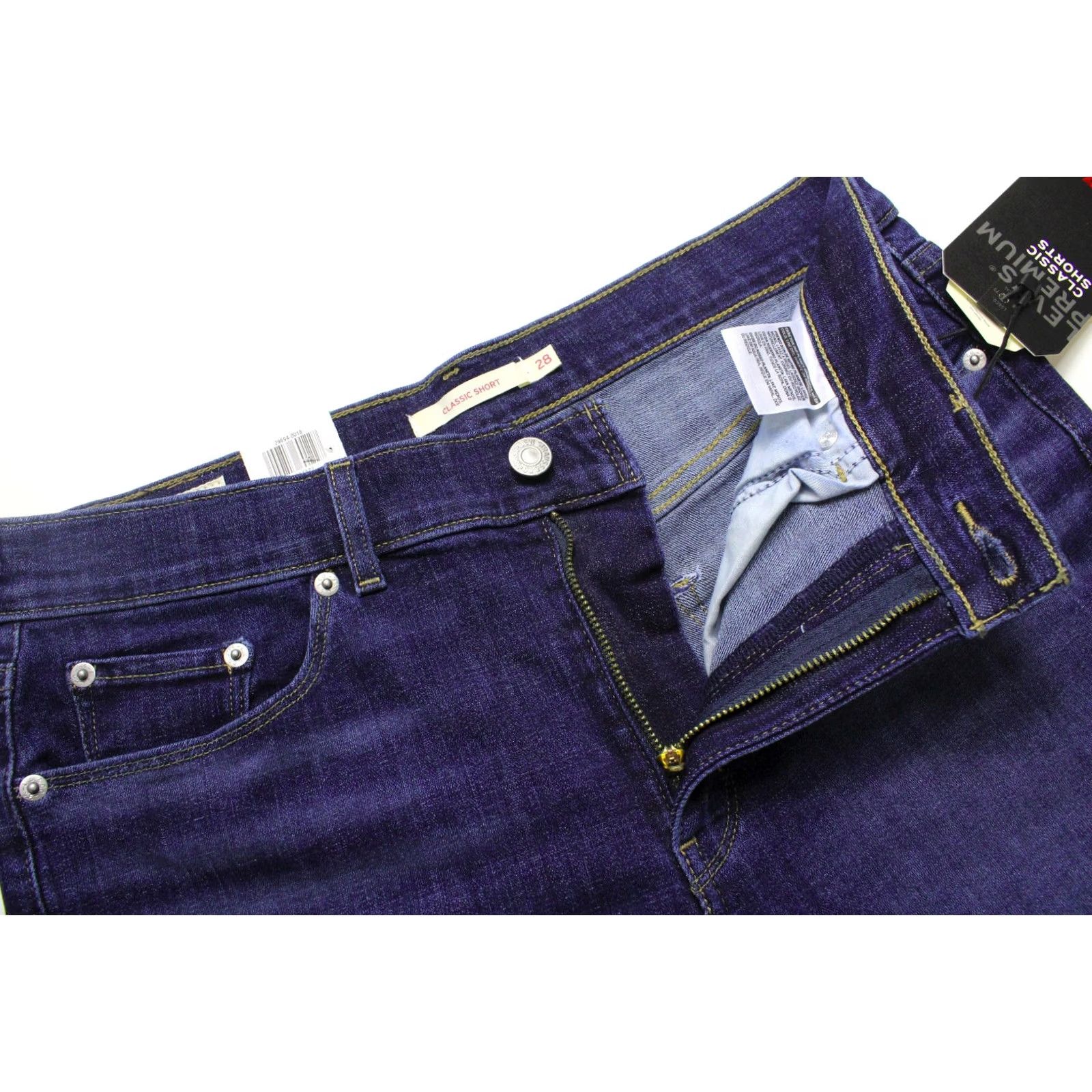 Levi's LEVI'S Classic Premium Shorts Women W28 Stretch Whiskers Turn Up Zip Faded Denim Blue Size 28" / US 6 / IT 42 - 4 Thumbnail
