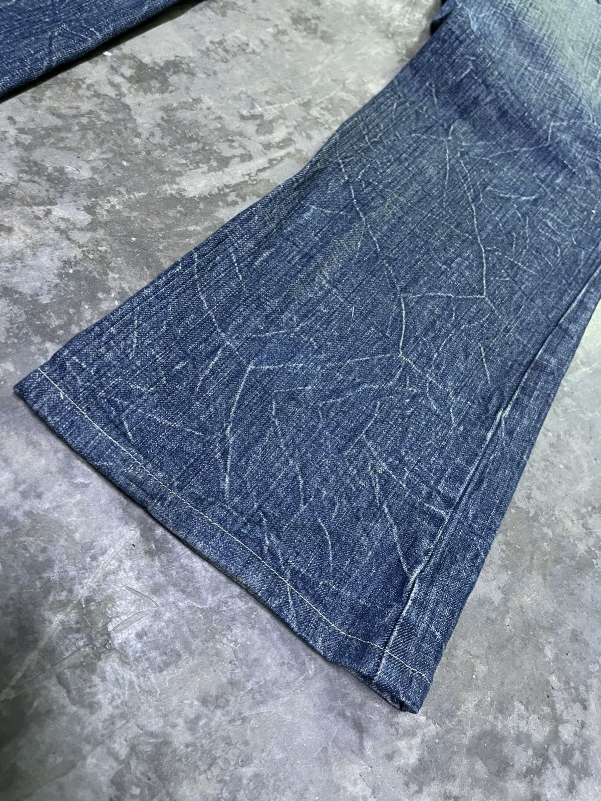 If Six Was Nine × Japanese Brand × Vintage Flare Jeans Japan Lightning Wash Scream Bootcut Jeans Size US 36 / EU 52 - 12 Thumbnail