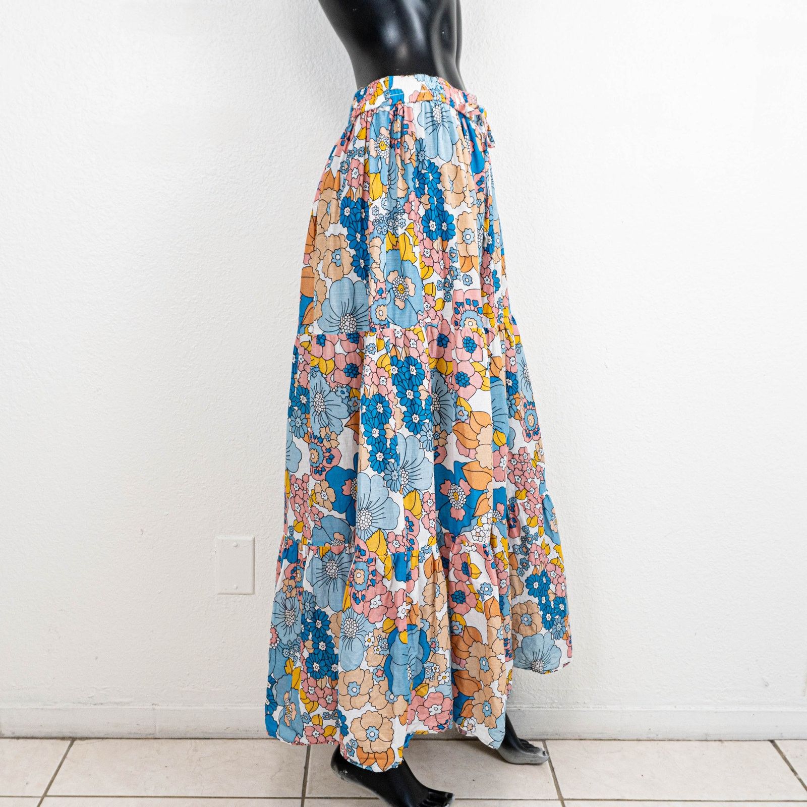 Dodo Bar Or Dodo Bar Or Retro Floral Maxi Skirt Boho Small 100% cotton Size 26" / US 2 / IT 38 - 4 Thumbnail