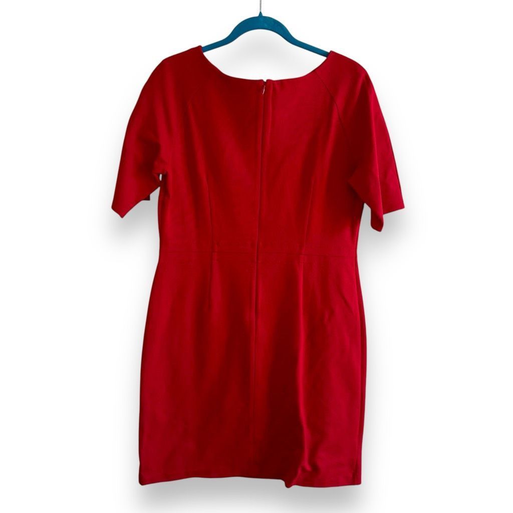 Other Talbots Crimson Red L/S V-Neck Knit Dress Sz 10 Size L / US 10 / IT 46 - 6 Thumbnail