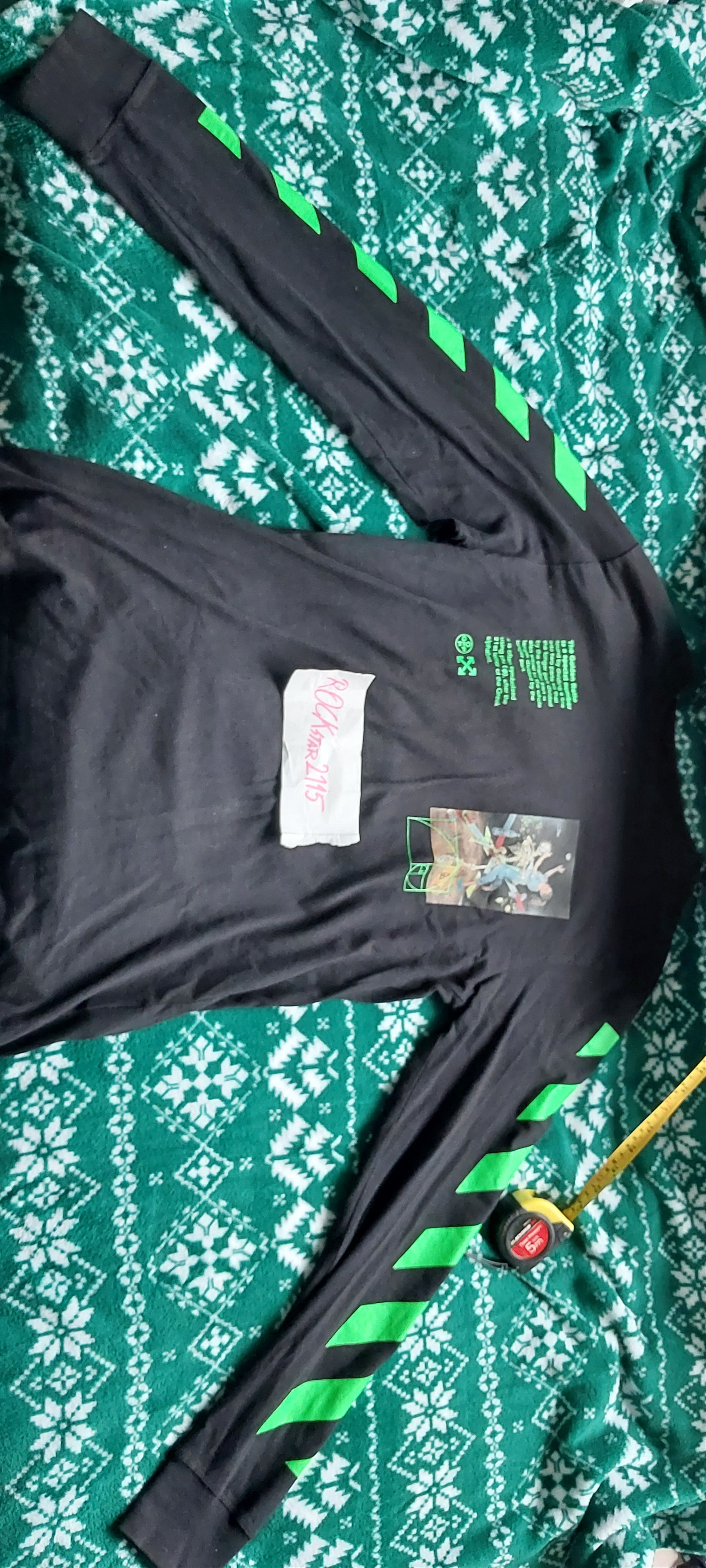 image of Off White Off-White Golden Ratio Longsleeve in Black/Green, Men's (Size Small)