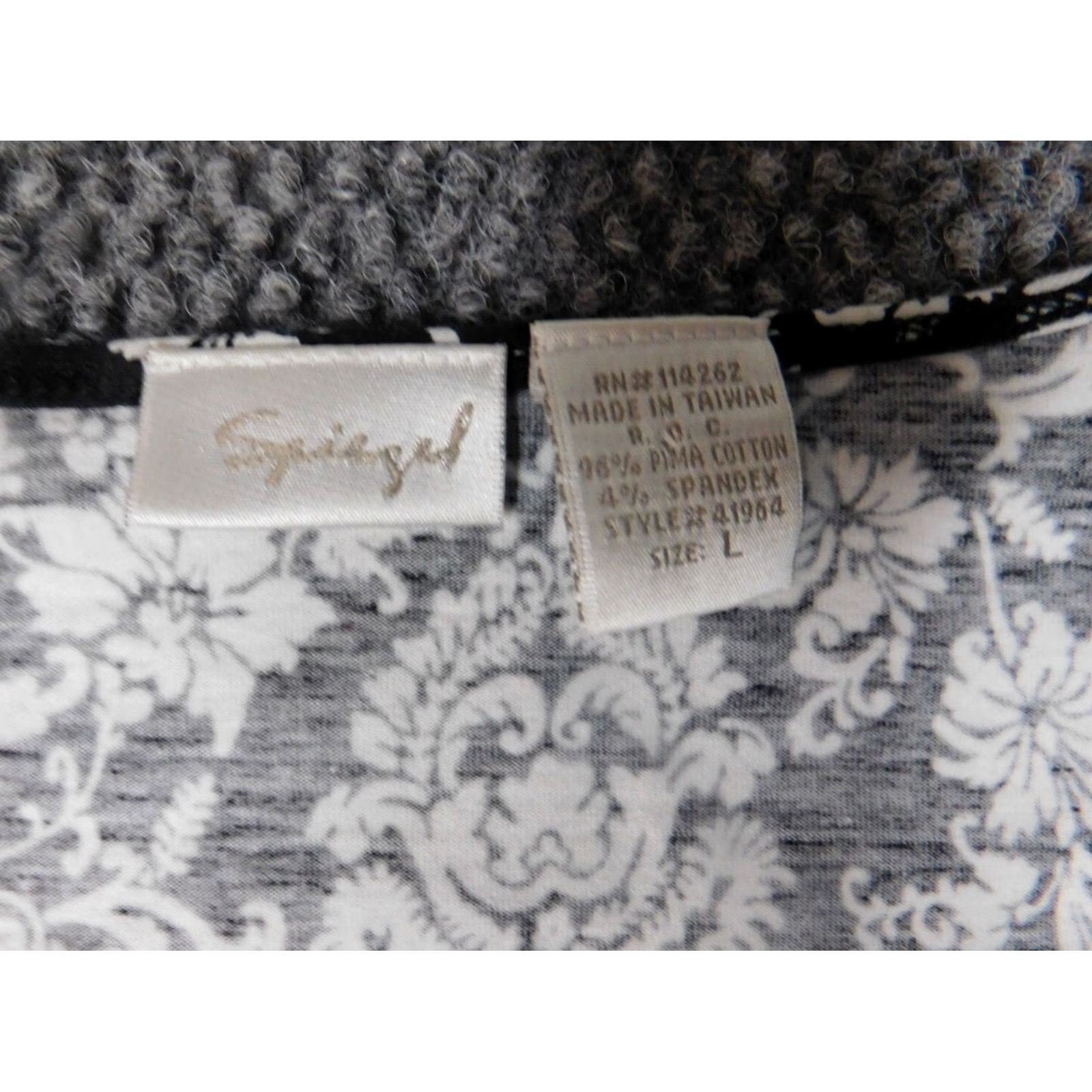 Vintage Spiegel Blouse Womens L Black Floral Round Neck Long Sleeve Pullover Cotton Rayon Bell Sleeve Ruffle Casual Basic Classic Stretch Size L / US 10 / IT 46 - 5 Thumbnail