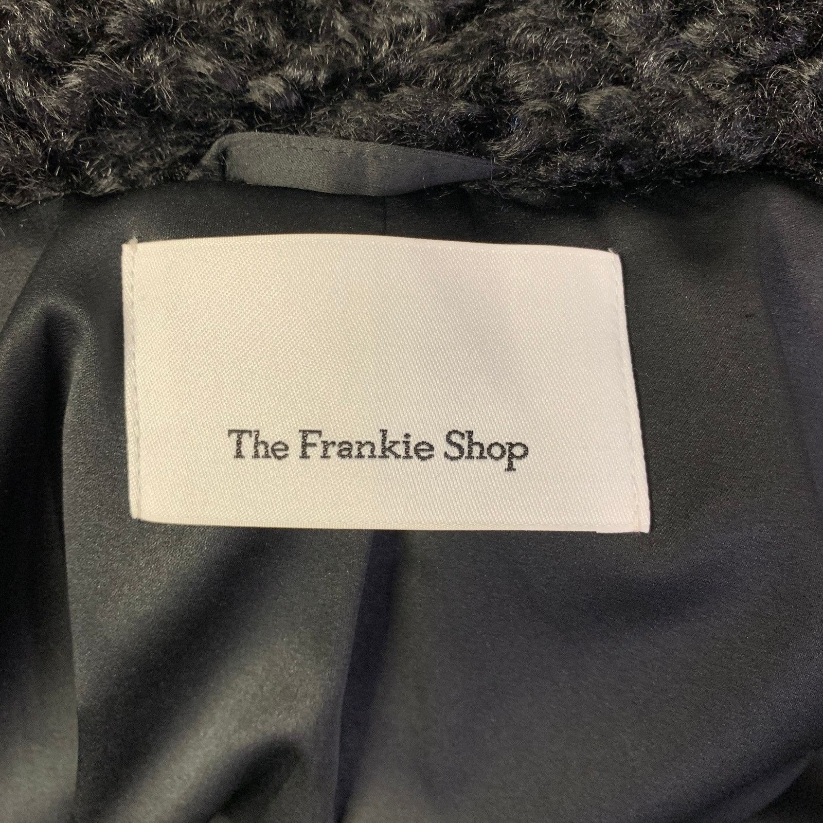 Frankie Shop THE FRANKIE SHOP Size L Black Faux Fur Belted Coat Size L / US 10 / IT 46 - 4 Thumbnail