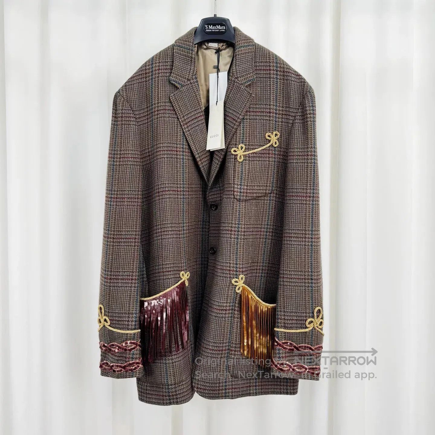 Gucci gucci sequin tassel wool plaid blazer. Size US L / EU 52-54 / 3 - 1 Thumbnail