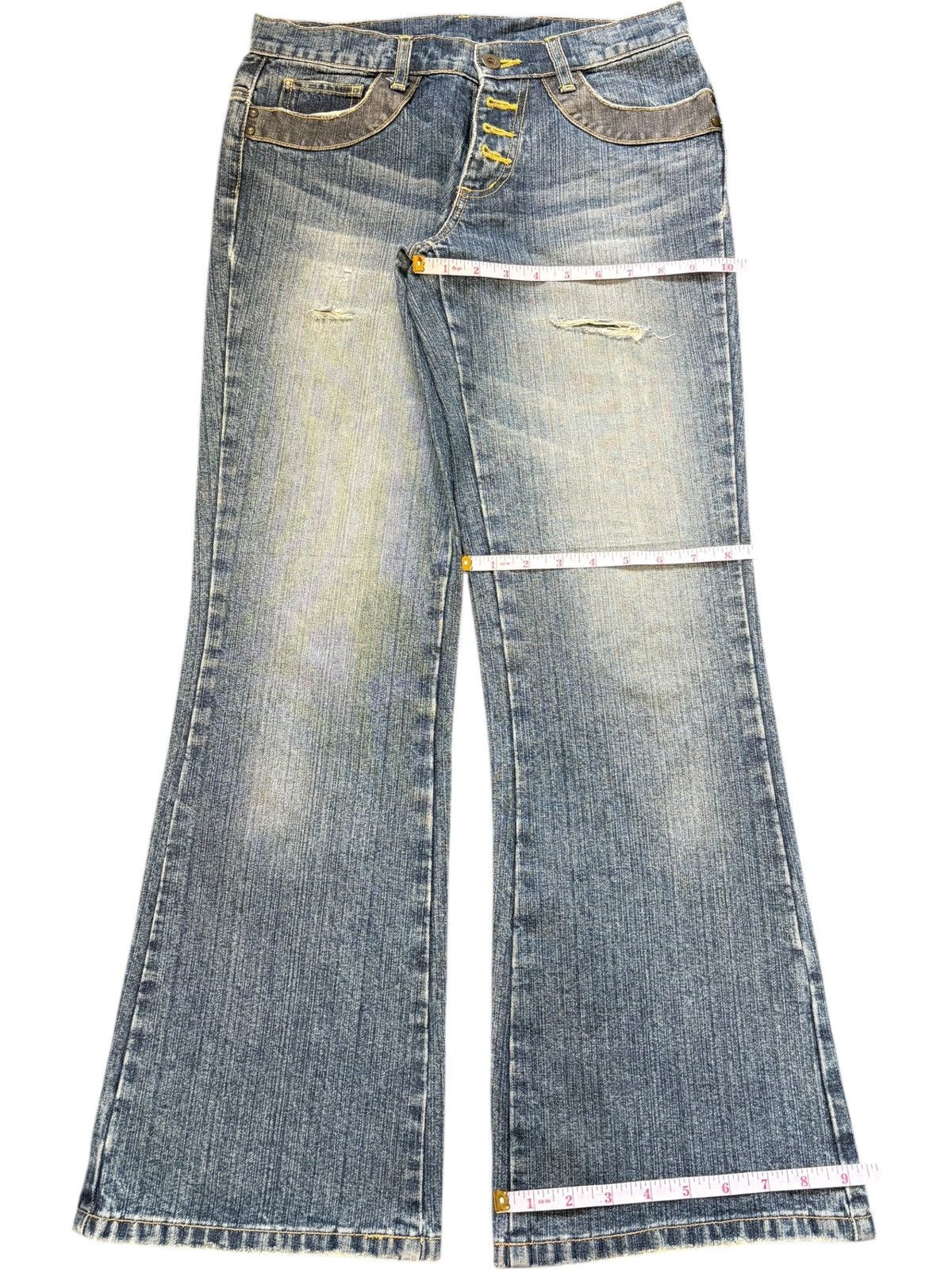 Diesel Vintage Japanese Brand Faded Wash Distress Flare Jeans Size 29" - 8 Thumbnail