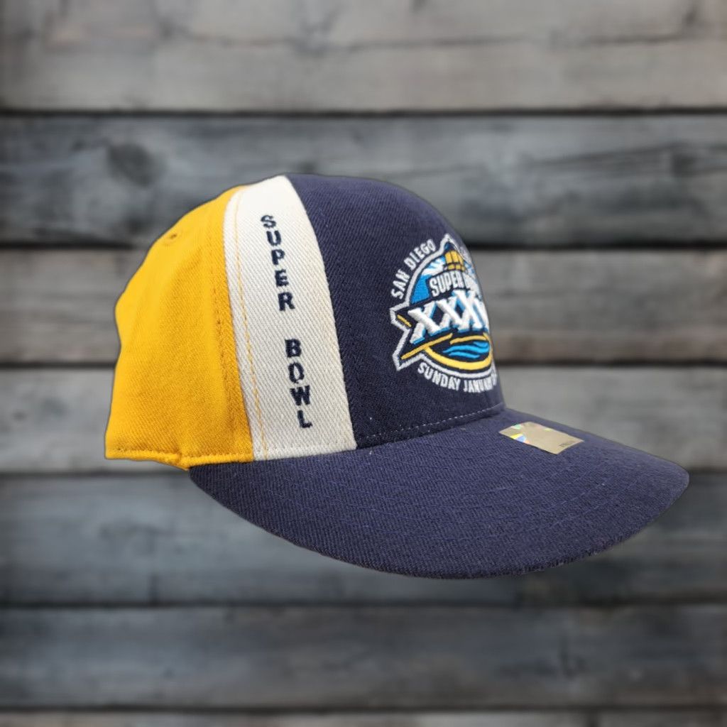 Reebok VINTAGE Super Bowl XXXVII San Diego 2003 Reebok Size 7 1/4 Blue with Yellow Hat Mens Size ONE SIZE - 1 Thumbnail