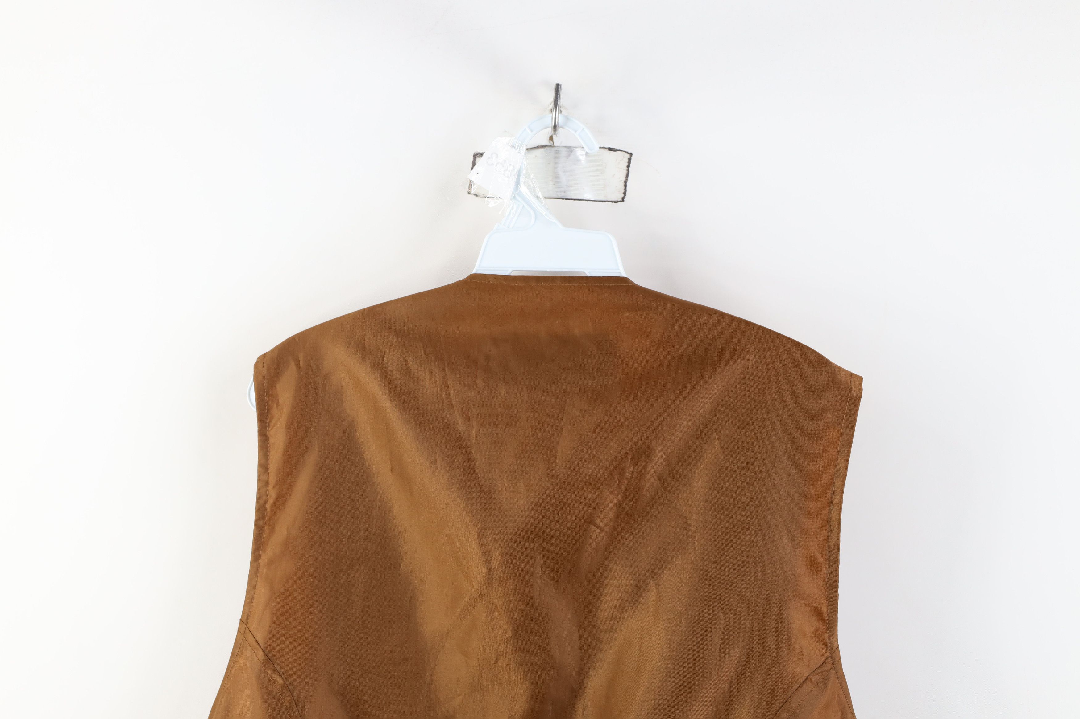 Vintage Vintage 90s Streetwear Leather Buckle Back Vest Jacket Brown Size US XL / EU 56 / 4 - 14 Thumbnail