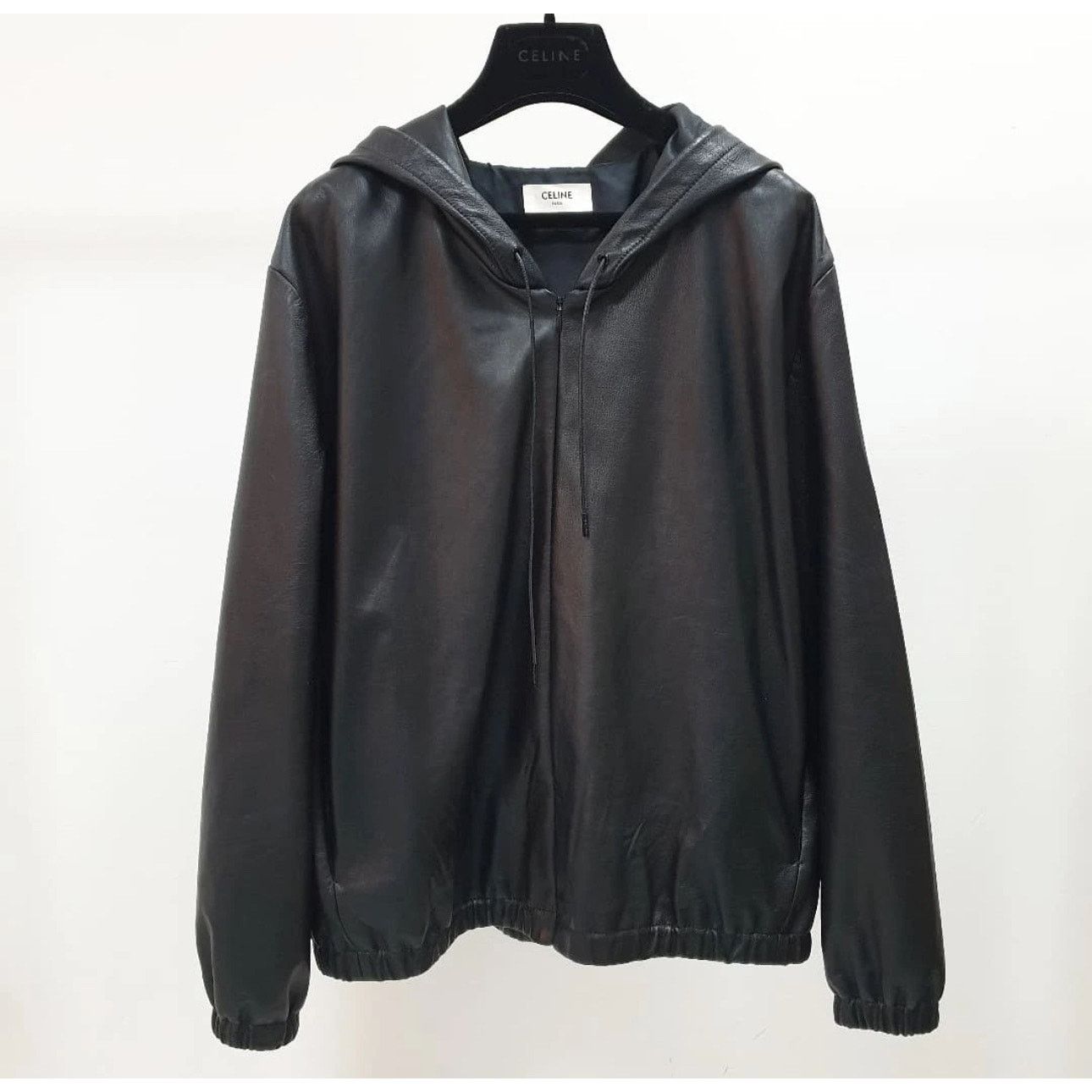Celine CELINE BLACK LEATHER HOODED BOMBER Sz.42 Size M / US 6-8 / IT 42-44 - 1 Thumbnail