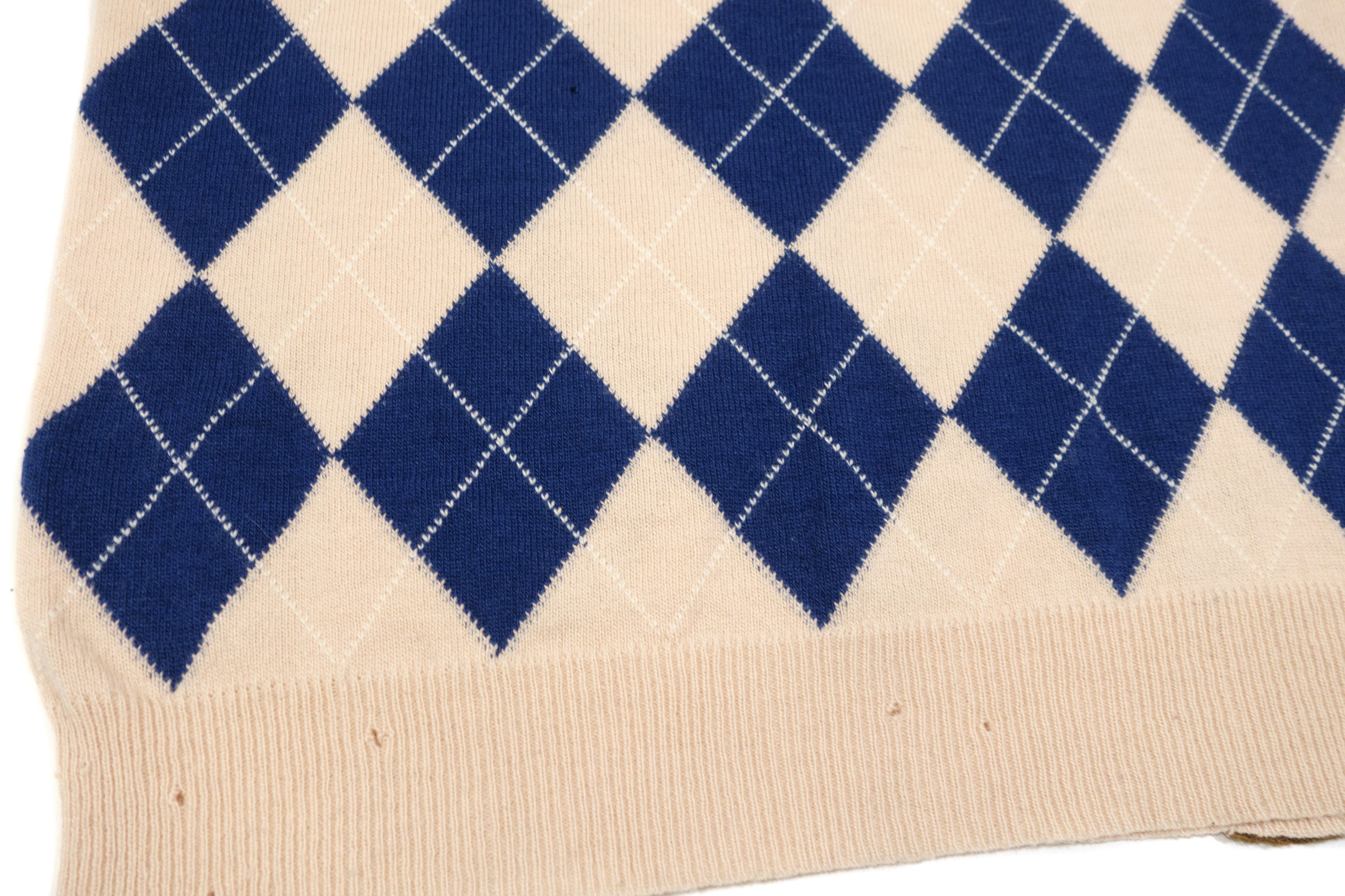 Comme des Garcons Homme Plus 2000 Argyle Stripes Distressed Wool Blend Vest Vintage Size US M / EU 48-50 / 2 - 5 Thumbnail