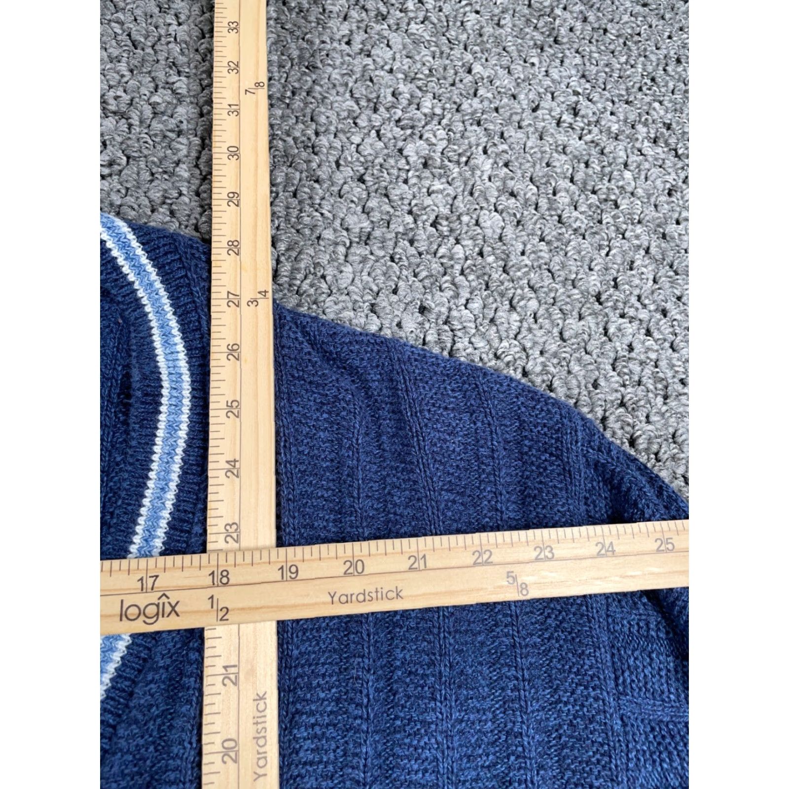 Jantzen VINTAGE Jantzen Chunky-Knit Cardigan Sweater Adult Medium Blue USA 90s Mens Size US M / EU 48-50 / 2 - 6 Thumbnail