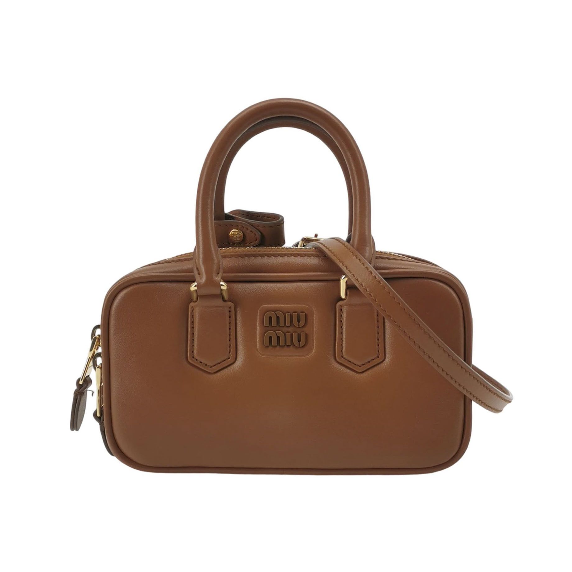 Miu Miu Miu Miu Arcadie Leather Logo Handle Bag ONE SIZE Size ONE SIZE - 1 Thumbnail