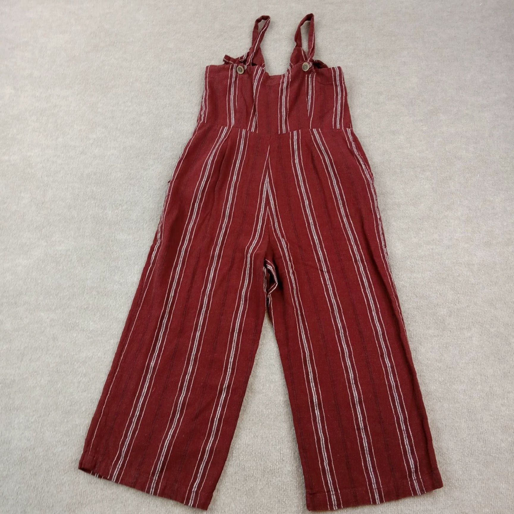 Sanctuary Sanctuary Womens Jumpsuit Medium Red Striped Sleeveless Wide-Leg Casual Size 32" / US 10 / IT 46 - 8 Thumbnail
