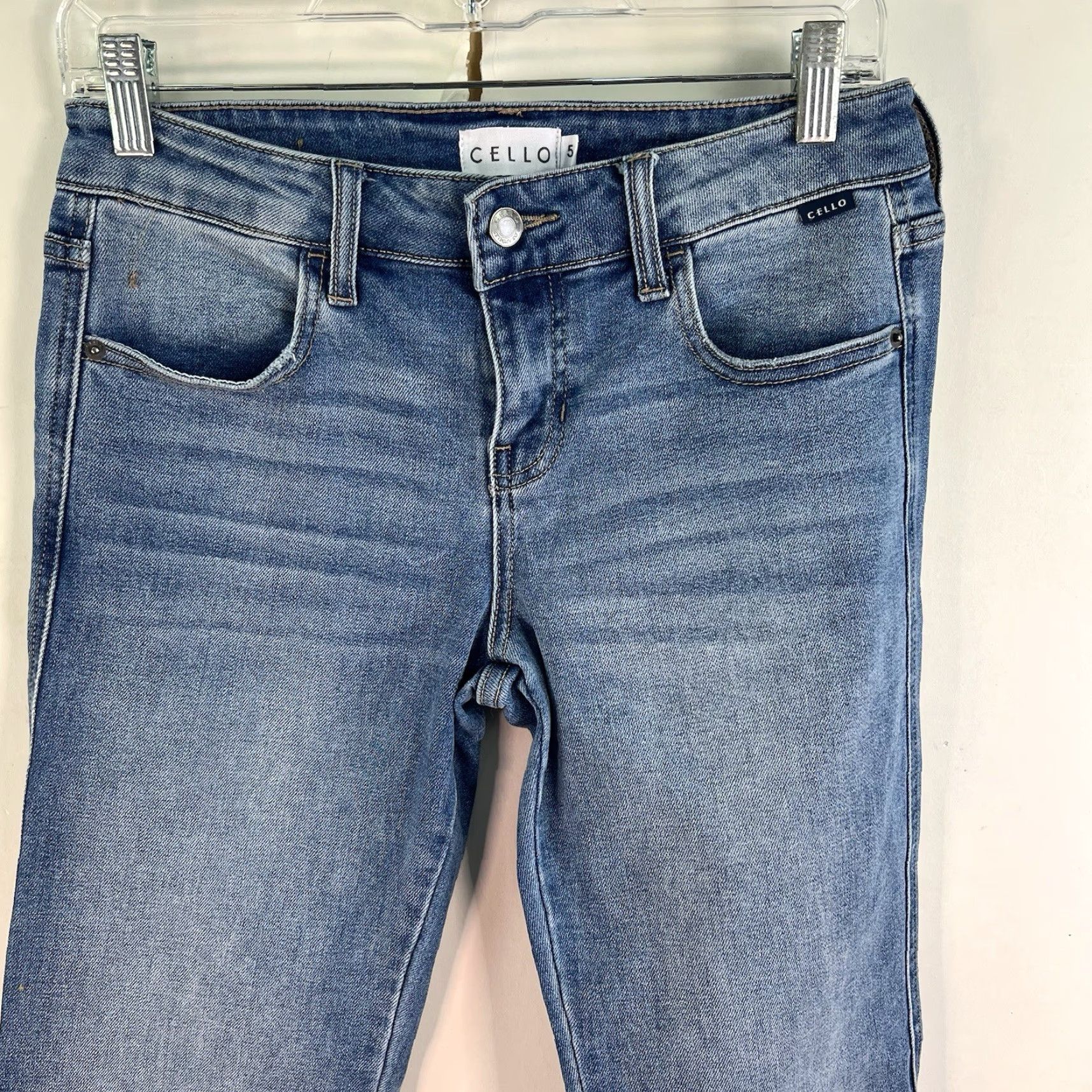 Denime CELLO Jeans Slim Boyfriend Straight Denim Size 5 Adult 30x33 Blue 5-Pocket Zipper Button 80s 90s Grunge Womens Size 27" / US 4 / IT 40 - 2 Thumbnail
